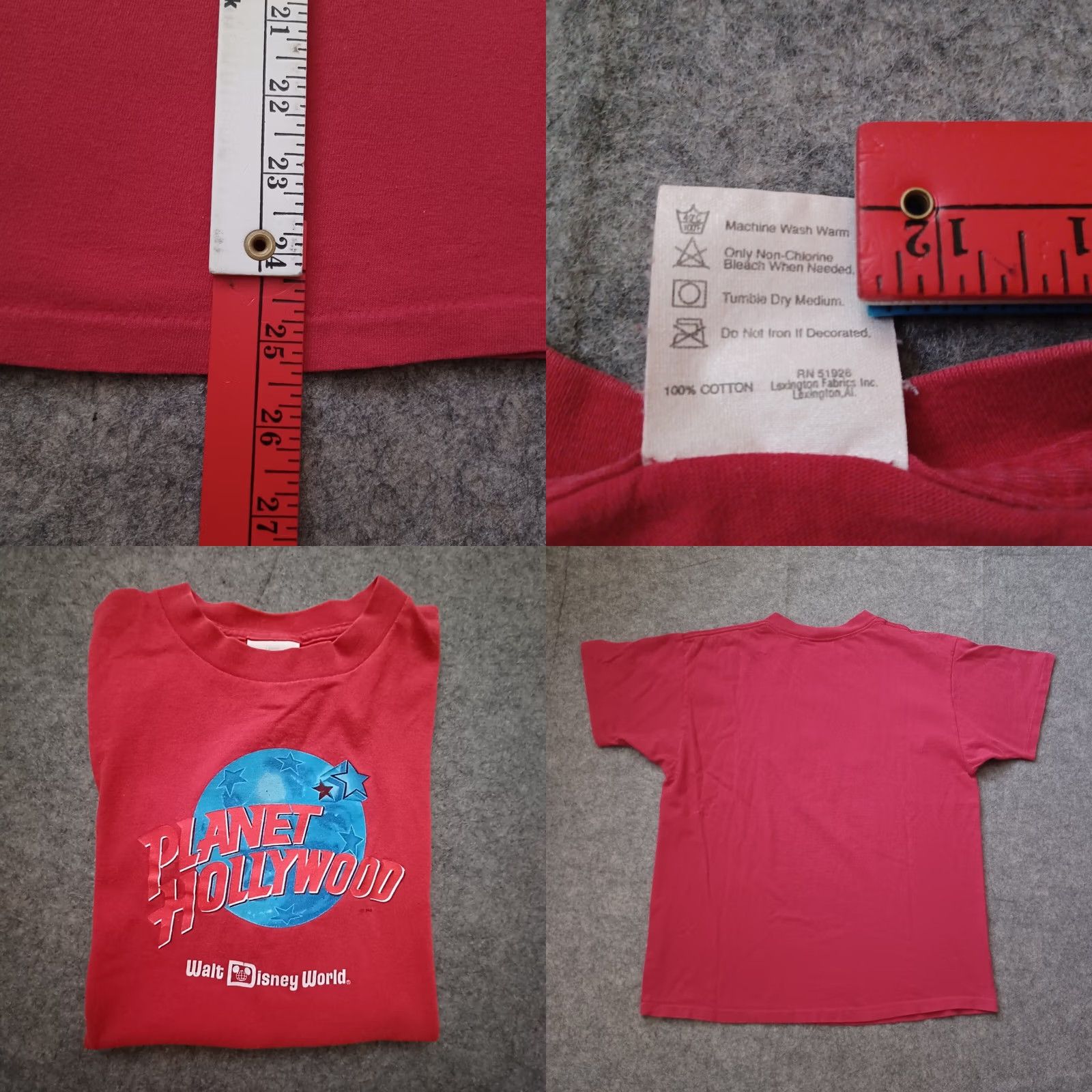 Planet Hollywood VINTAGE Planet Hollywood Womens T-Shirt L Red 90s Disney USA Shirt Short Sleeve Crew Neck Cotton Logo Graphic 1990s Men/Women? Size L / US 10 / IT 46 - 8 Thumbnail