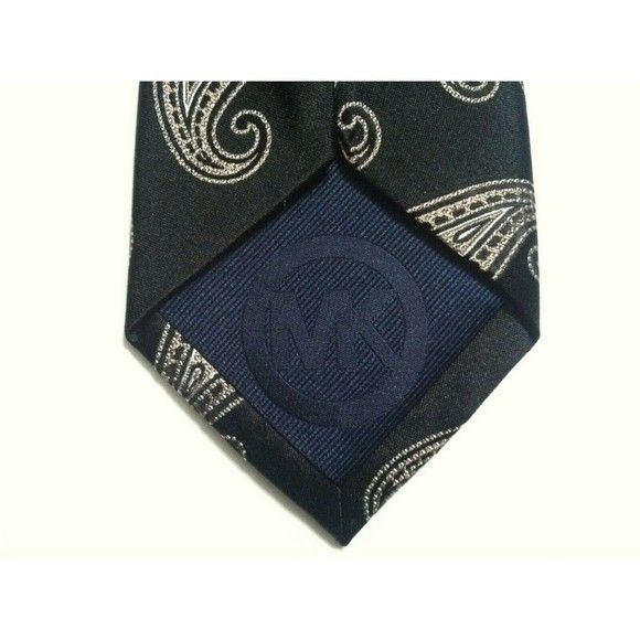 Michael Kors MICHAEL KORS MENS NEW BLACK 100%SILK TIE WIDTH:3 1/4" Size ONE SIZE - 3 Thumbnail