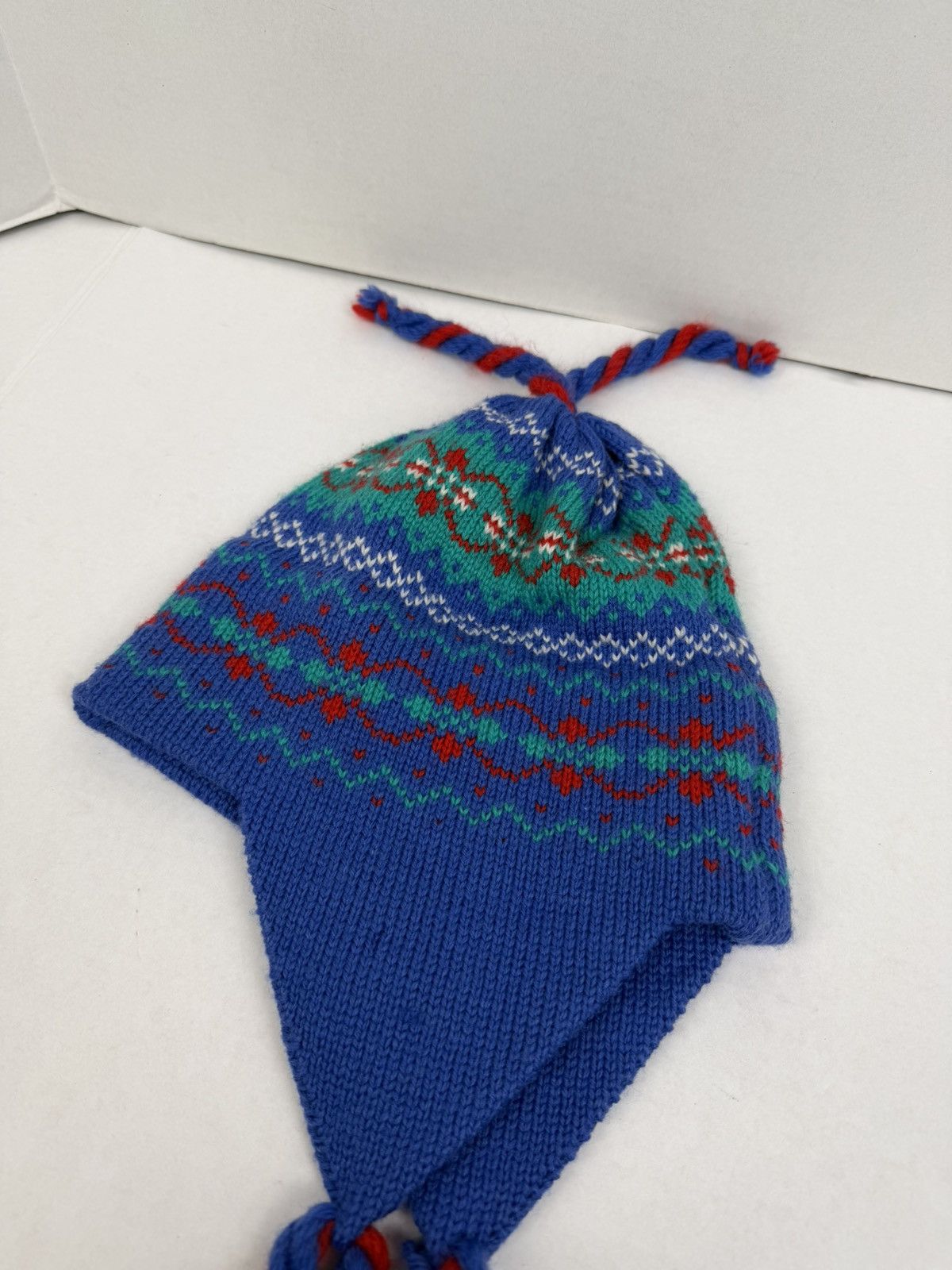 Other Vintage Top Notch Knit Ski Hat Aztec Wool Beanie Ear Flaps Size ONE SIZE - 4 Thumbnail