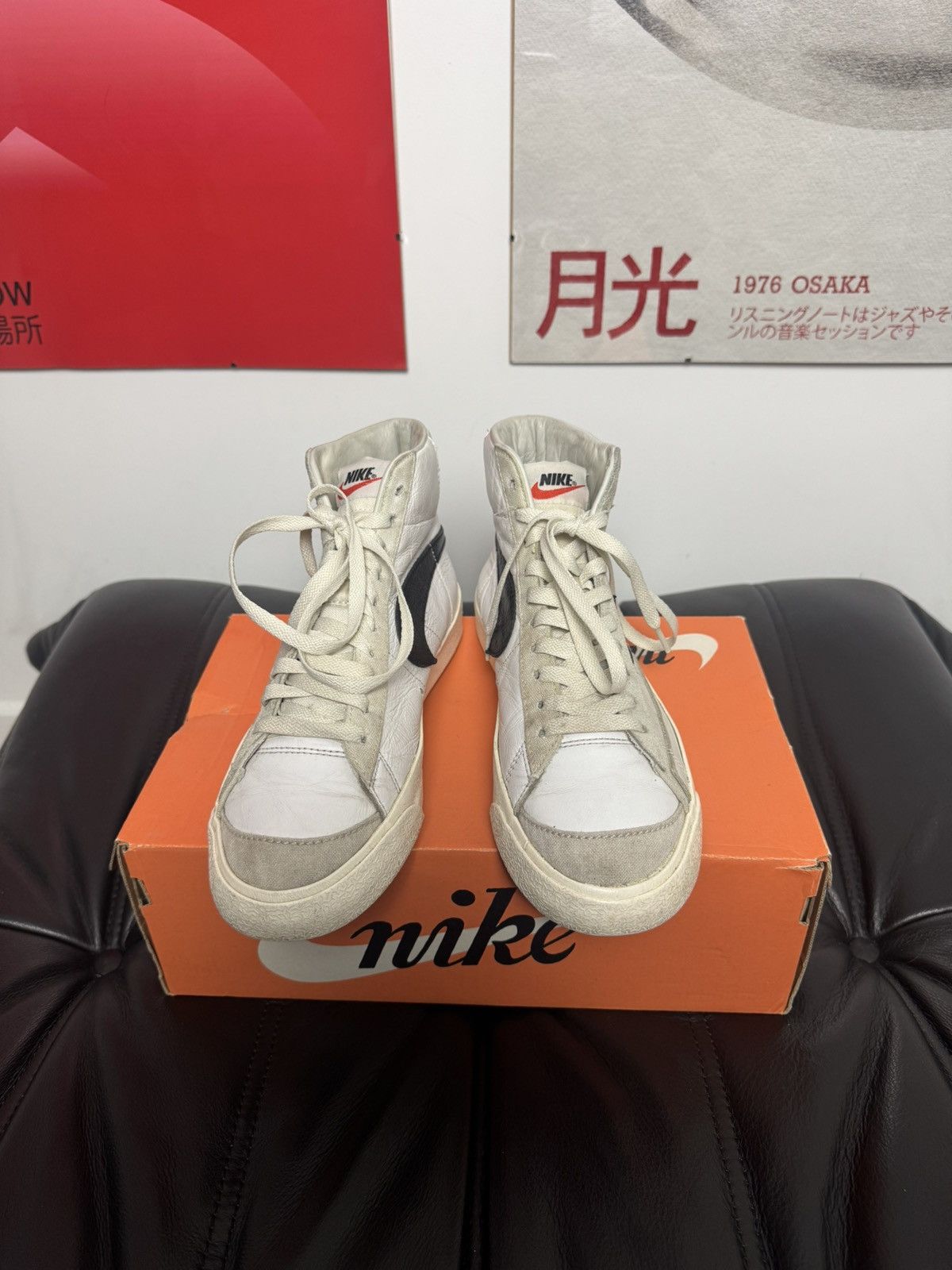 Nike Nike Blazer Mid 77 Vintage x Slam Jam Leather Swoosh Sneaker Size US 8.5 / EU 41-42 - 7 Thumbnail