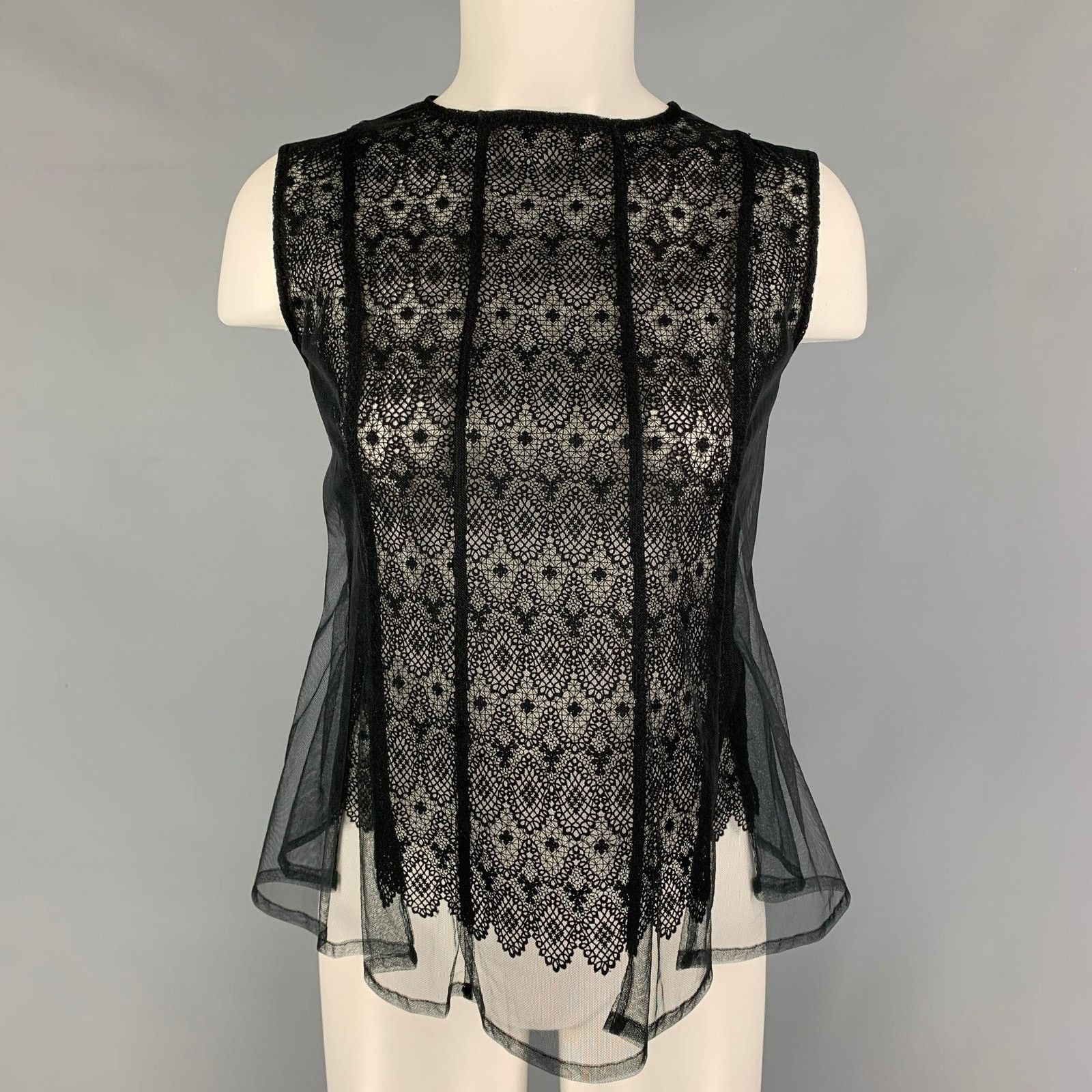 Noir Kei Ninomiya NOIR KEI NINOMIYA Size M Black Tulle Sleeveless Dress Top Size M / US 6-8 / IT 42-44 - 1 Thumbnail