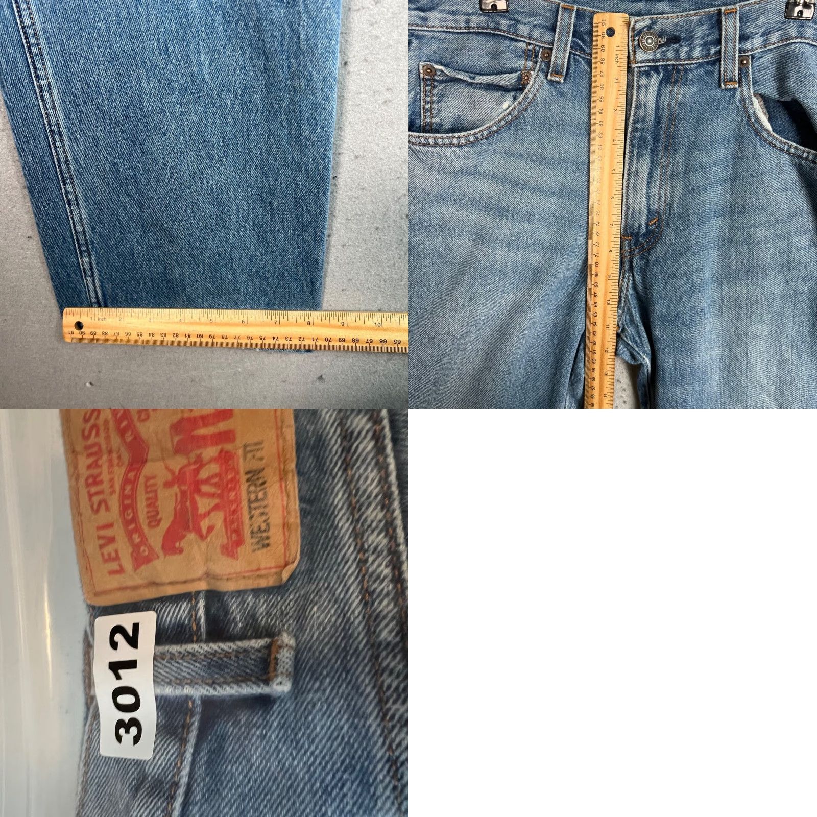 Levi's Levis 522 Mens Size 33 x 32 Western Fit Light Blue Denim Jeans Size US 33 - 8 Thumbnail