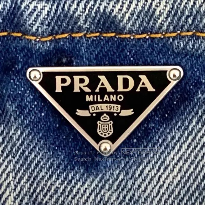 Prada Prada Blue triangle jeans Size 25" / US 0 / IT 36 - 6 Thumbnail