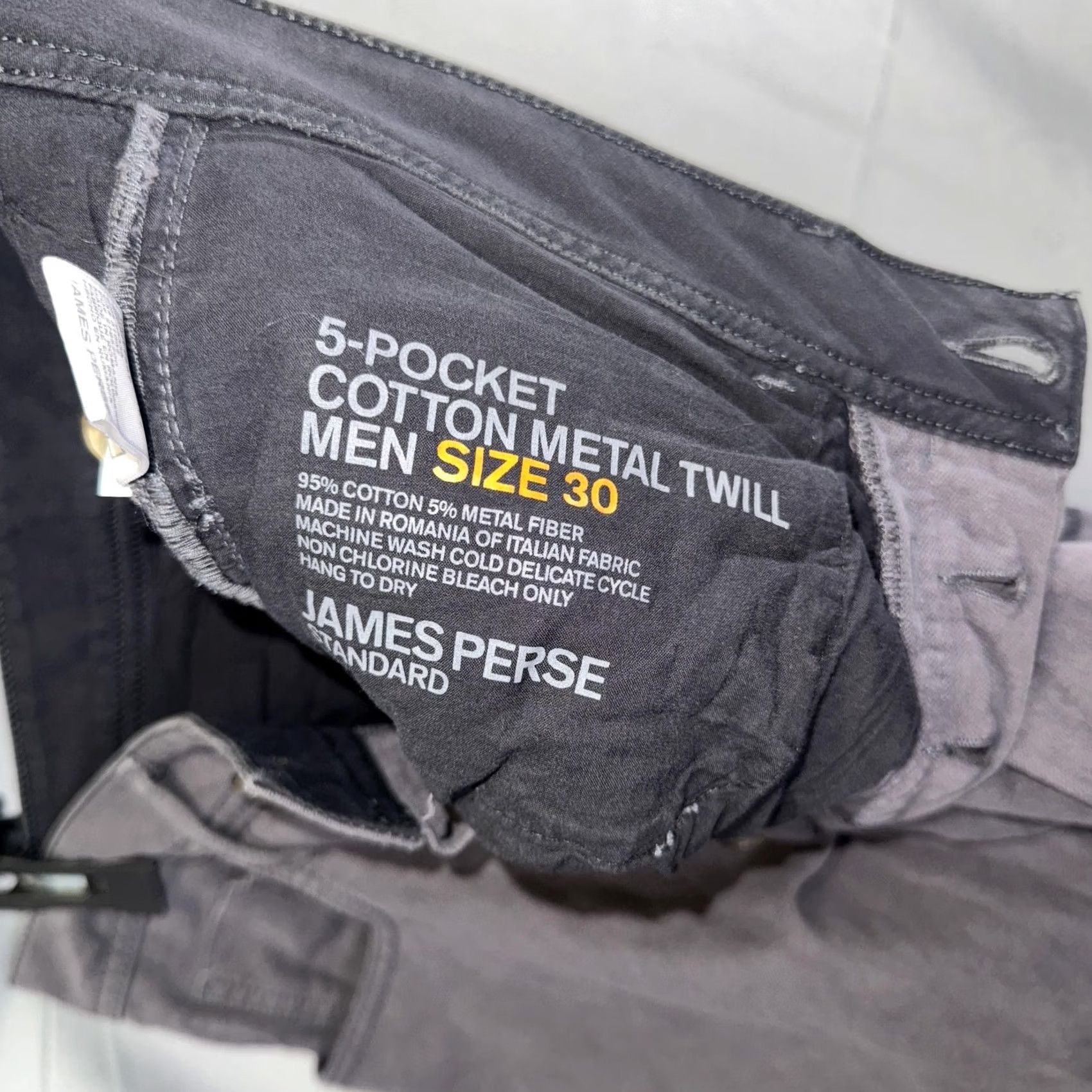 James Perse James Perse Pants Mens 30 Cotton Metal Twill 5 Pocket Buttonfly Italian Fabric Chino Gray 5-pocket Mens Size US 30 / EU 46 - 4 Thumbnail