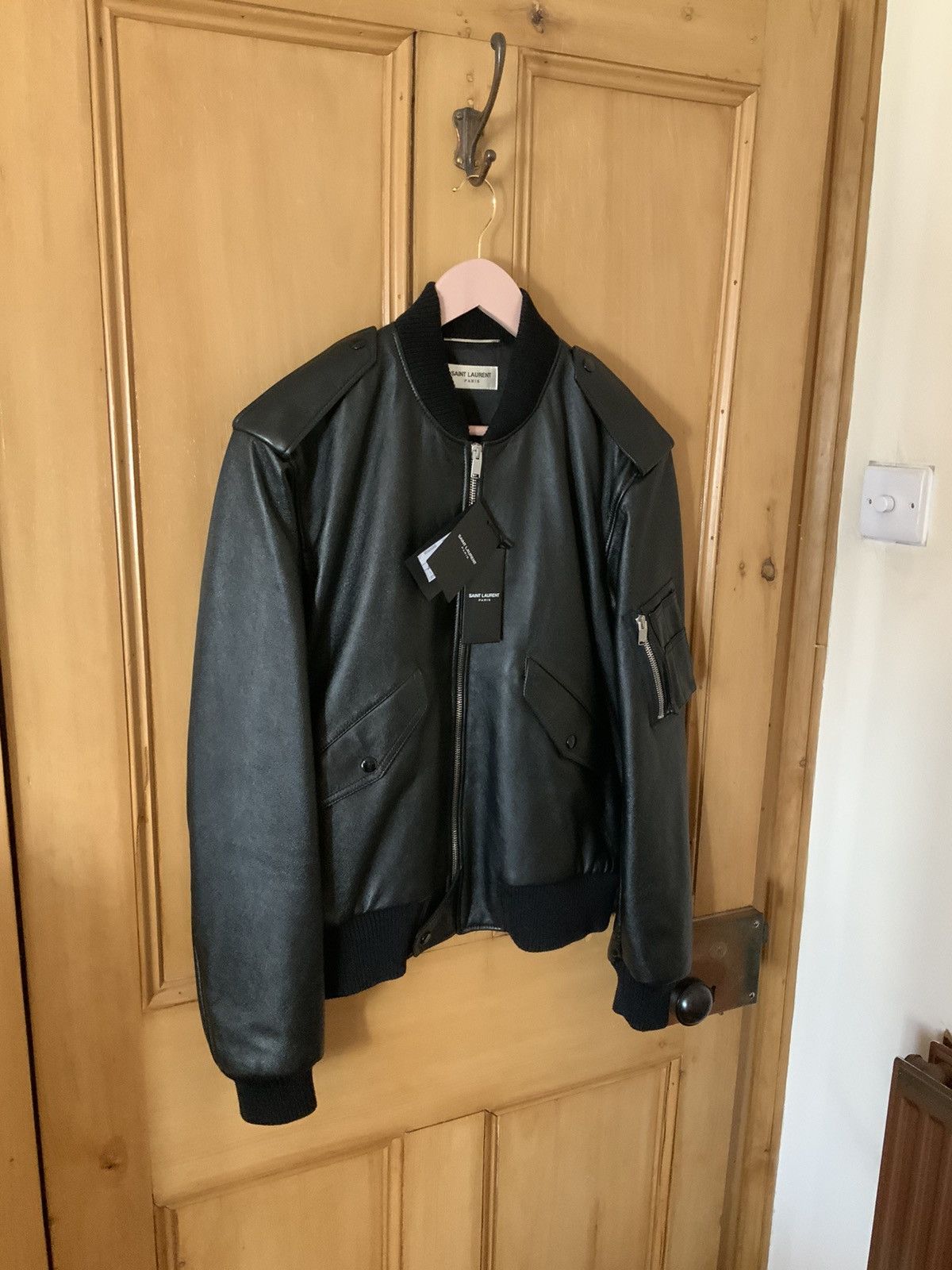 Saint Laurent Paris Saint Laurent Leather Bomber Jacket Size US L / EU 52-54 / 3 - 2 Thumbnail