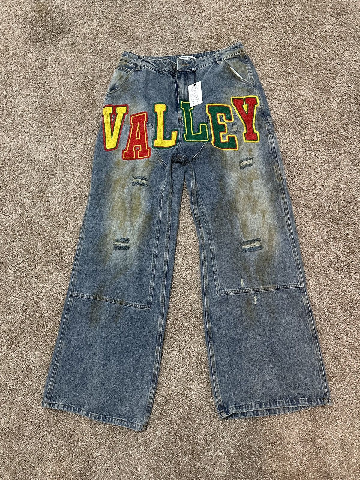 Vale Vale Forever Collage Painter Pants Blue Denim | Grailed