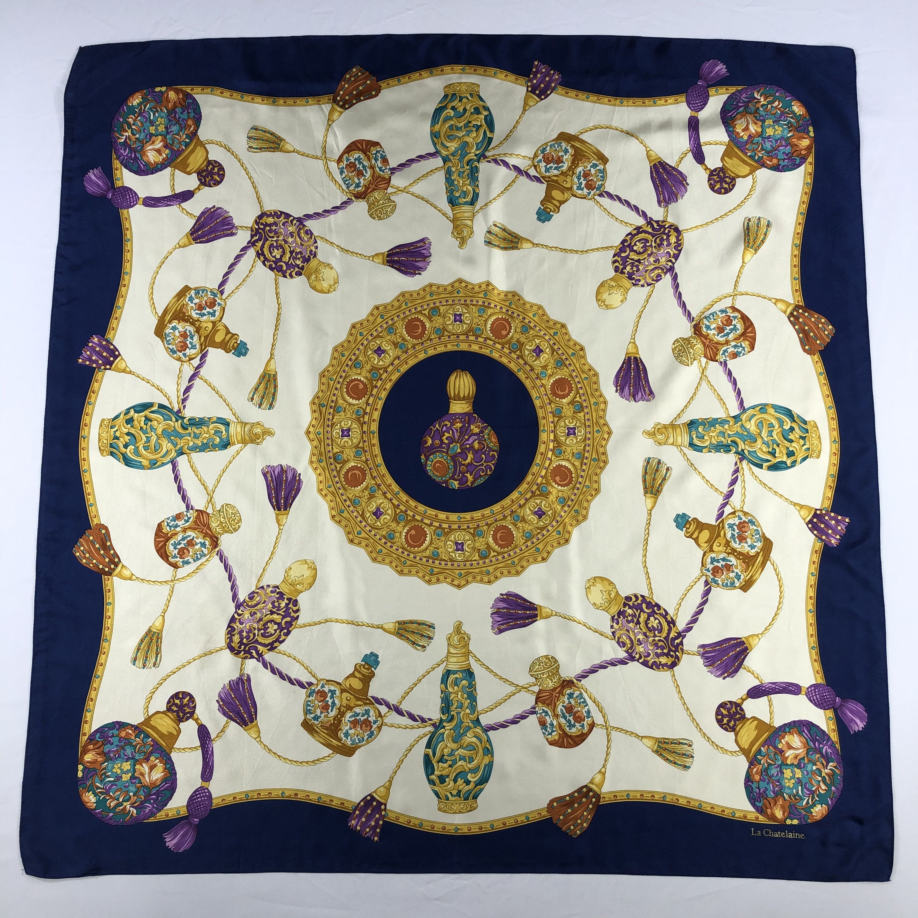 Vintage Vintage La Chatelaine Silk Scarf Size ONE SIZE - 2 Thumbnail