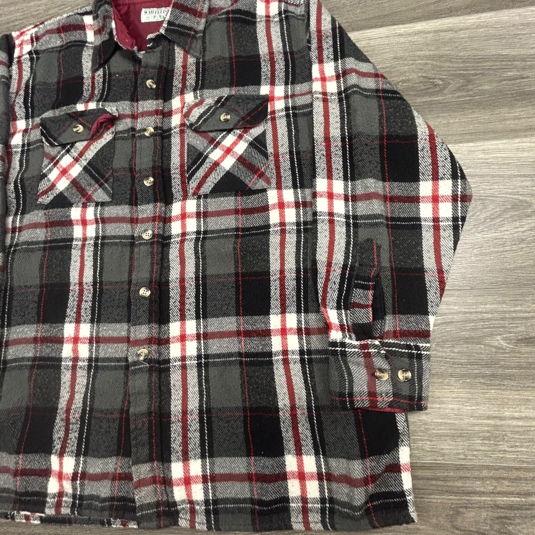 Vintage VINTAGE Whitefish Bay Shirt Jacket Mens XL Plaid Lined Flannel Black Red 80s 90s Size US XL / EU 56 / 4 - 4 Thumbnail
