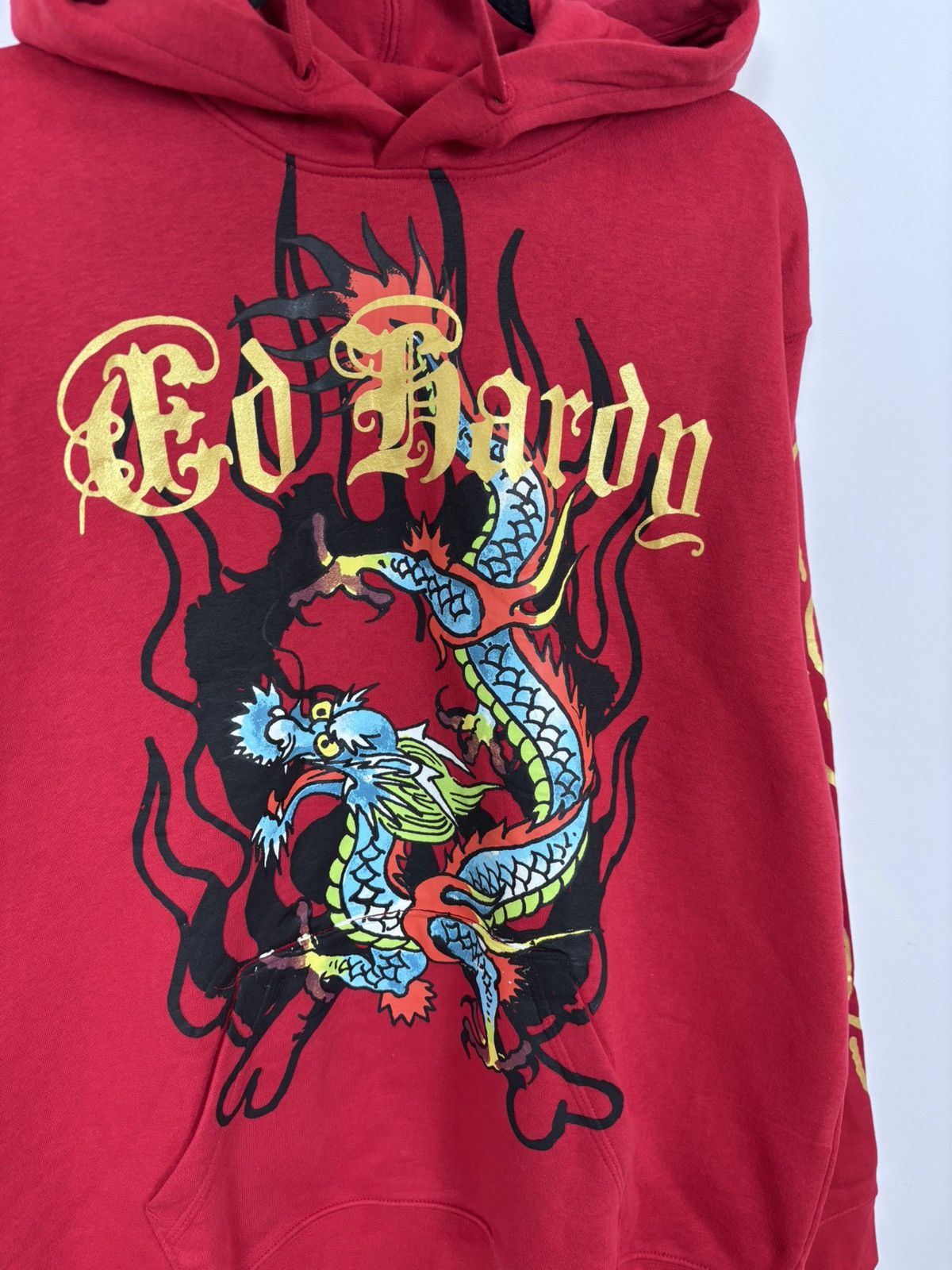 Ed Hardy Ed Hardy NWT Chinese Dragon Tattoo Big Logo Red Hype Hoodie Size US XL / EU 56 / 4 - 5 Thumbnail