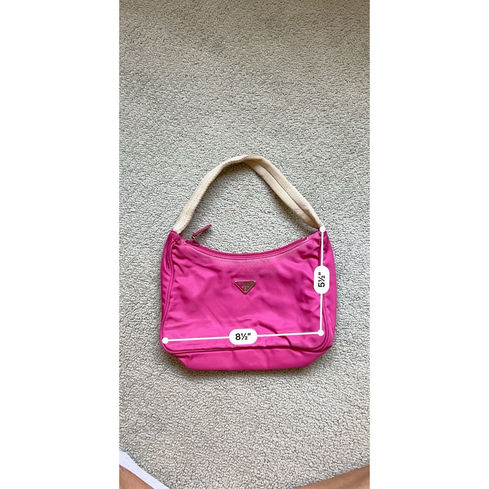 Prada Authentic Prada Pink Nylon Tessuto Messenger Mini Hobo Bag Y Size ONE SIZE - 10 Thumbnail