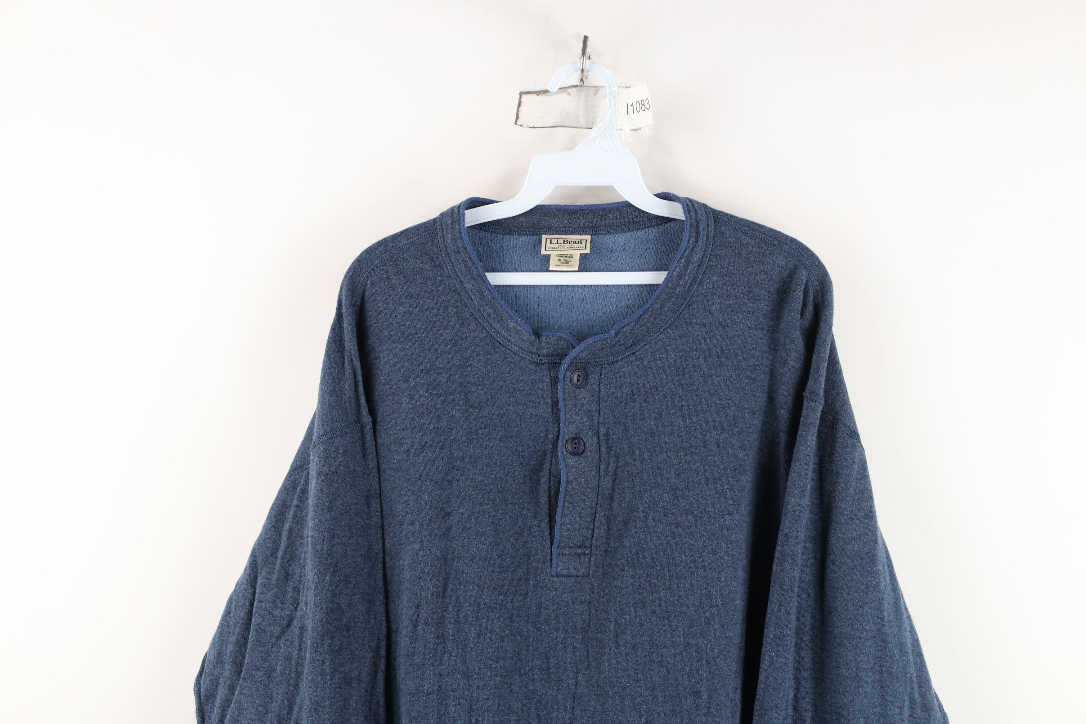 L.L. Bean Vintage 90s LL Bean Driver Long Sleeve Henley T-Shirt Blue Size US XL / EU 56 / 4 - 2 Thumbnail