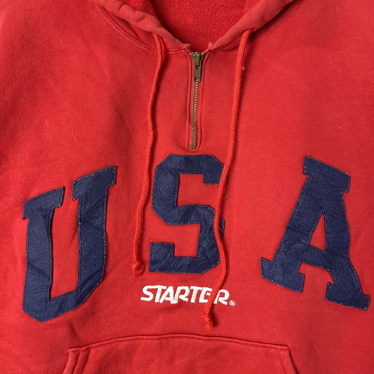 Starter Vintage Starter USA Half Zip Hoodie Size US M / EU 48-50 / 2 - 3 Thumbnail
