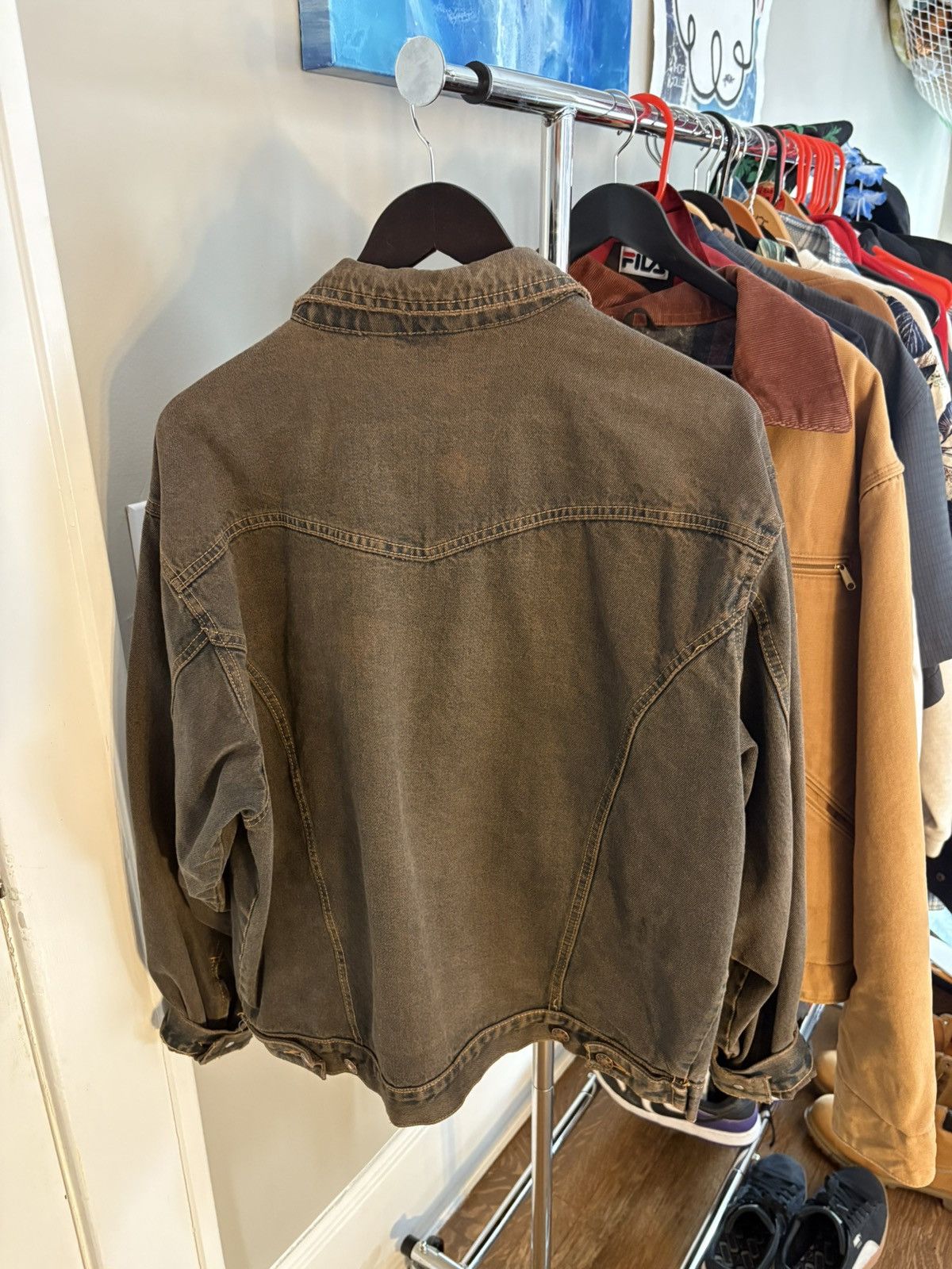 Other VINTAGE BROWN DENIM JACKET Size US M / EU 48-50 / 2 - 3 Thumbnail