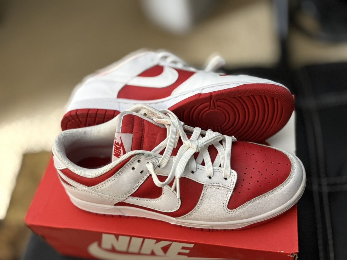 Nike Nike Dunk Low Championship Red + White Black Panda Size US 10.5 / EU 43-44 - 3 Thumbnail