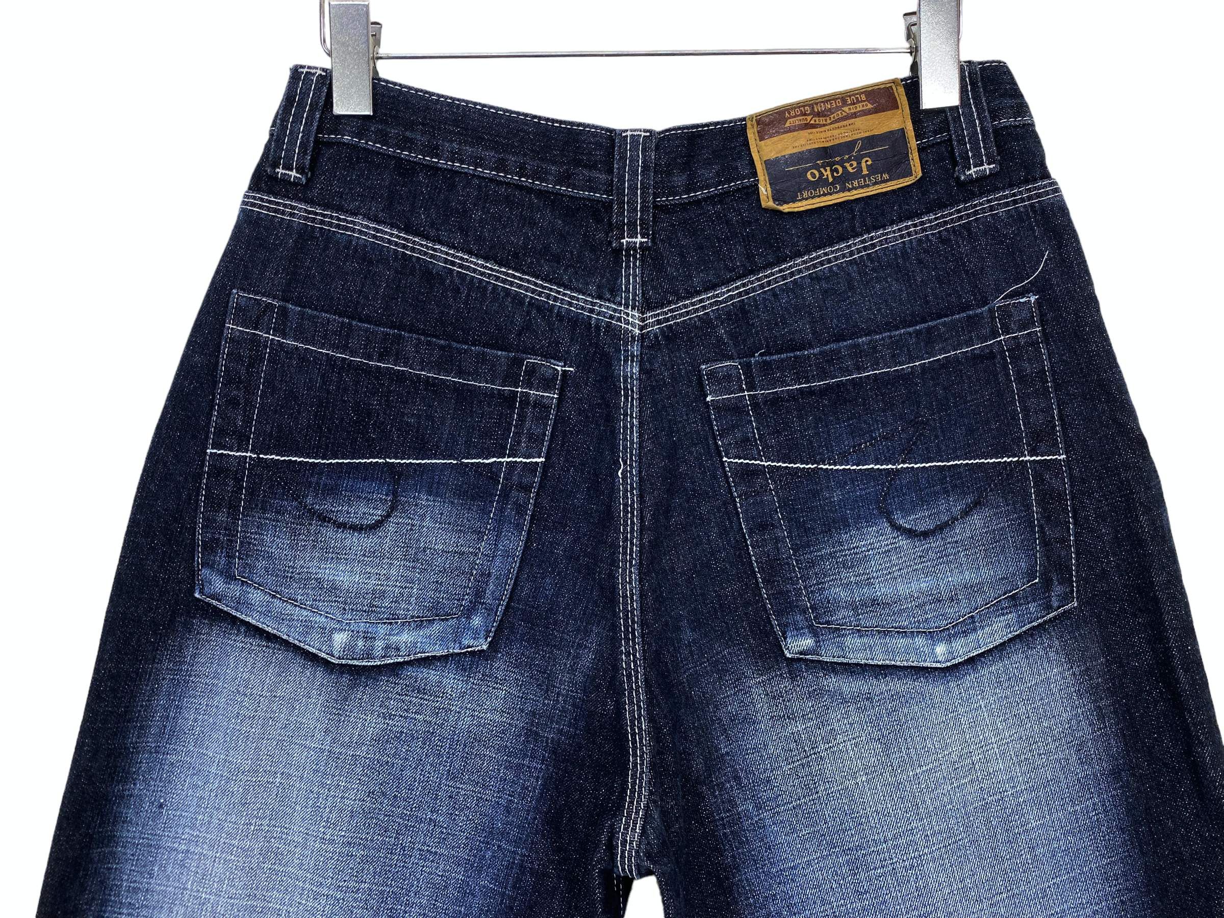 Japanese Brand Jacko Acid Wash Baggy Jeans Hip Hop Denim Size US 31 - 8 Thumbnail