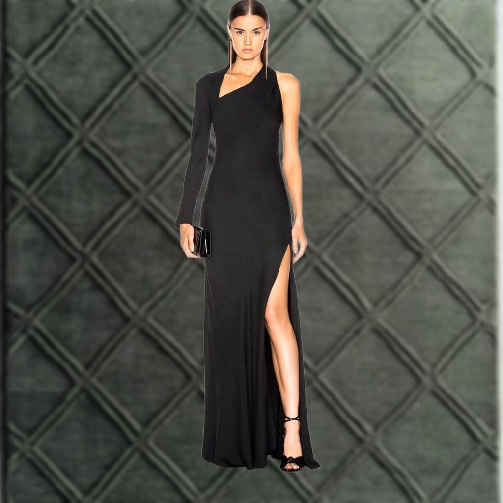 Vintage VINTAGE Michelle Mason Asymmetrical Gown Black Size 4 New With Tag Womens Dress Long A-Line Size S / US 4 / IT 40 - 1 Thumbnail