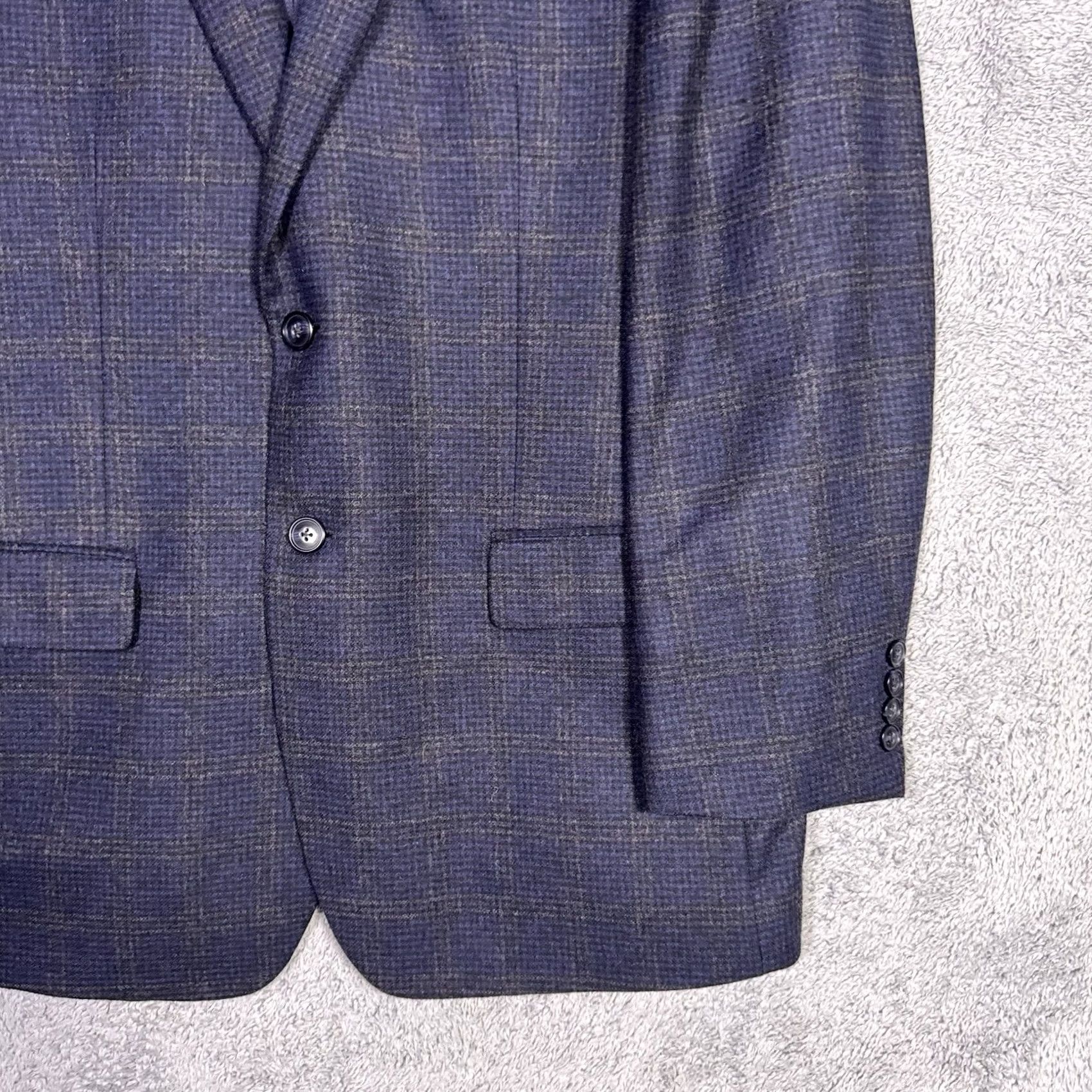 Joseph Abboud Joseph Abboud Blazer Men 42R Sport Coat Wool Windowpane Blue Notch Lapel Modern Vintage? No Size 42R - 2 Thumbnail
