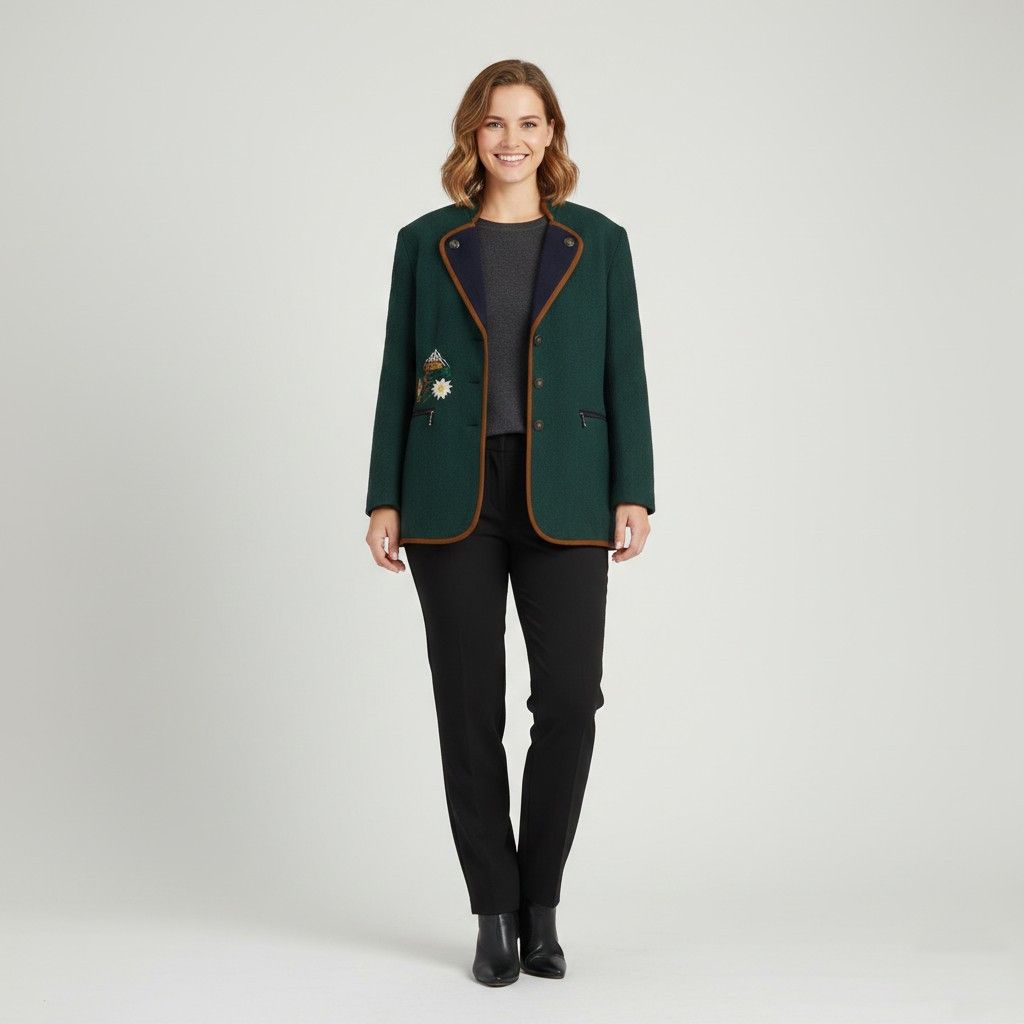 Vintage Vintage Woman L Jacket Green Tyrol Austria 0288 Size L / US 10 / IT 46 - 1 Thumbnail