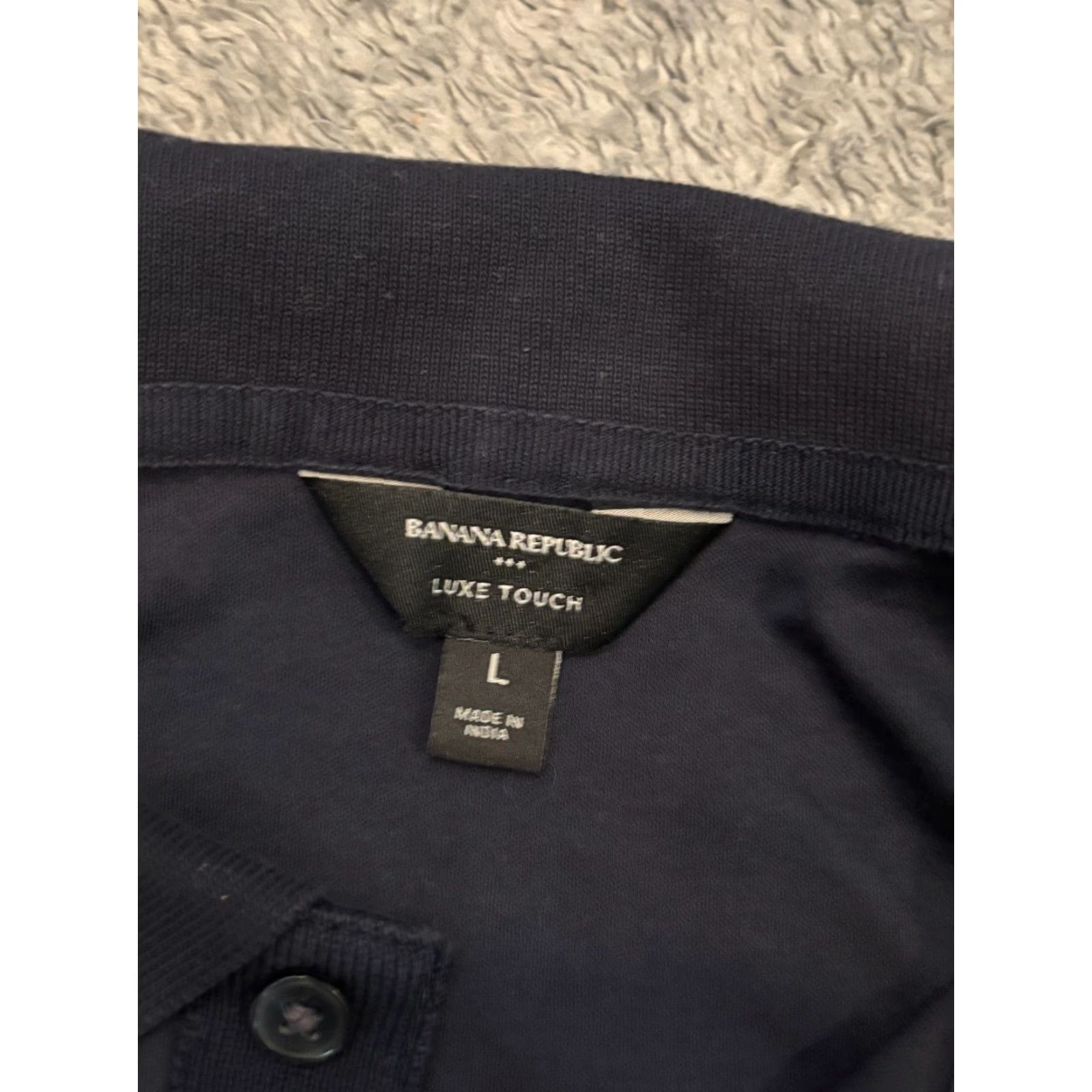 Banana Republic Banana Republic Polo Shirt Men L Blue Knit 100% Cotton Regular Short Sleeve Button Collar Preppy Golf Mains Size US L / EU 52-54 / 3 - 2 Thumbnail