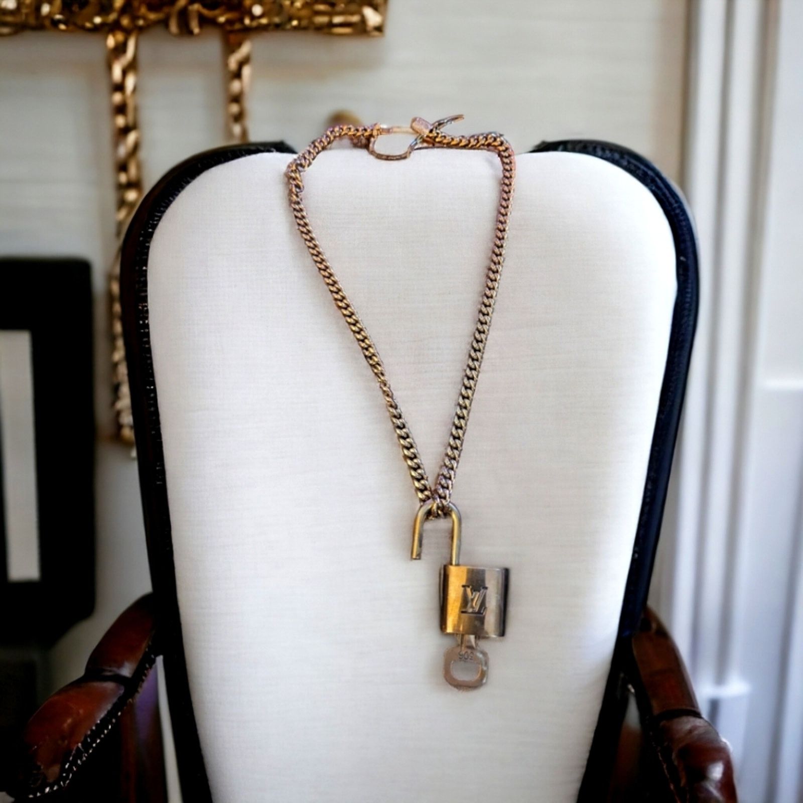The Unbranded Brand LV Lock and Key with 14KT Gold Filled Necklace Size ONE SIZE - 1 Thumbnail