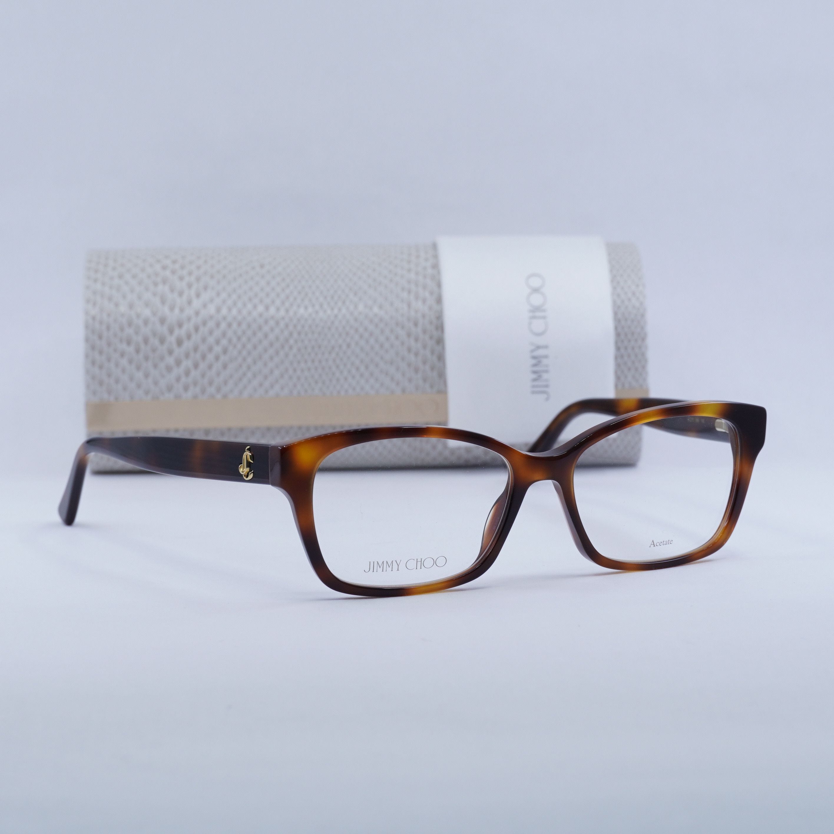 Jimmy Choo Jimmy Choo JC270 0086 00 Eyeglasses Havana 53mm Rectangle Size ONE SIZE - 2 Thumbnail