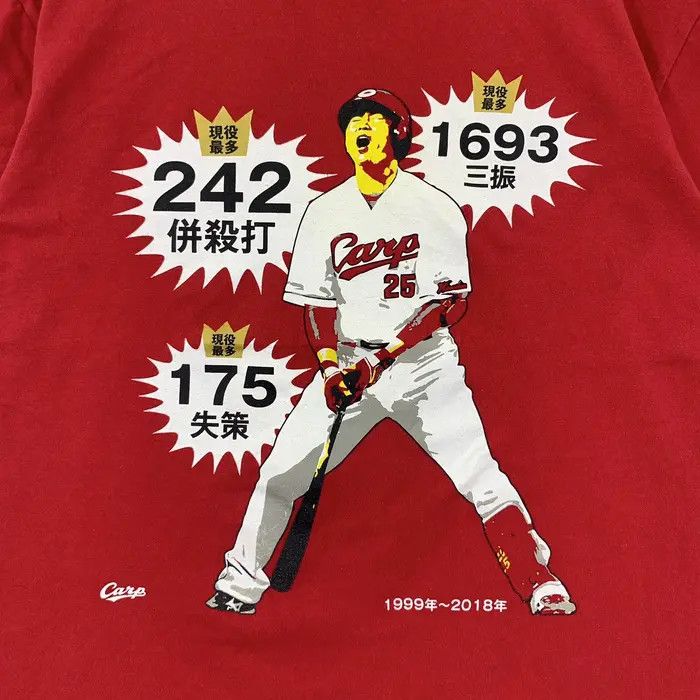 Vintage BASEBALL CARP Takahiro Arai Retirement Tee Shirt Top Size US M / EU 48-50 / 2 - 3 Thumbnail