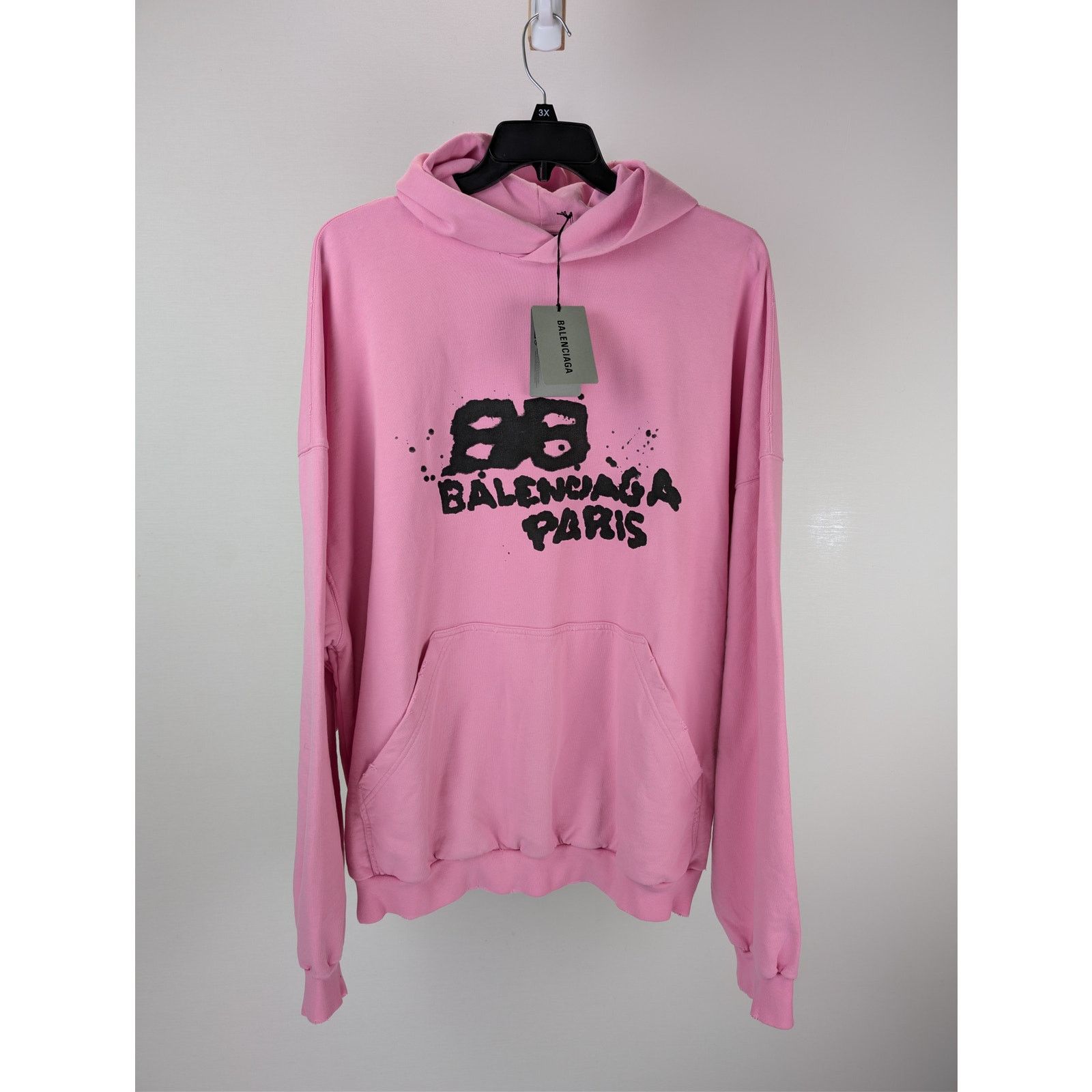Balenciaga o1rshd1 Hand Drawn BB Icon Moll Boucle Large Fit Hoodie Pink Size US XL / EU 56 / 4 - 2 Thumbnail