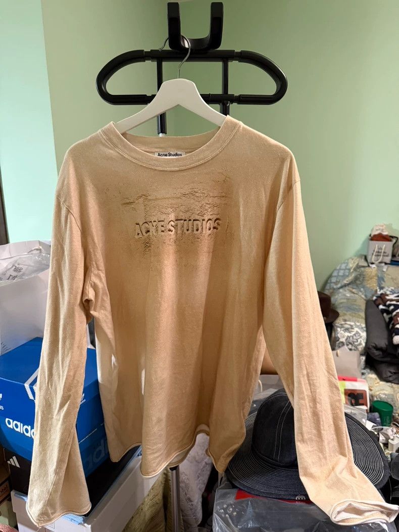 Acne Studios Acne Studios Sandy beige logo summer-themed long-sleeved s Size L / US 10 / IT 46 - 1 Thumbnail
