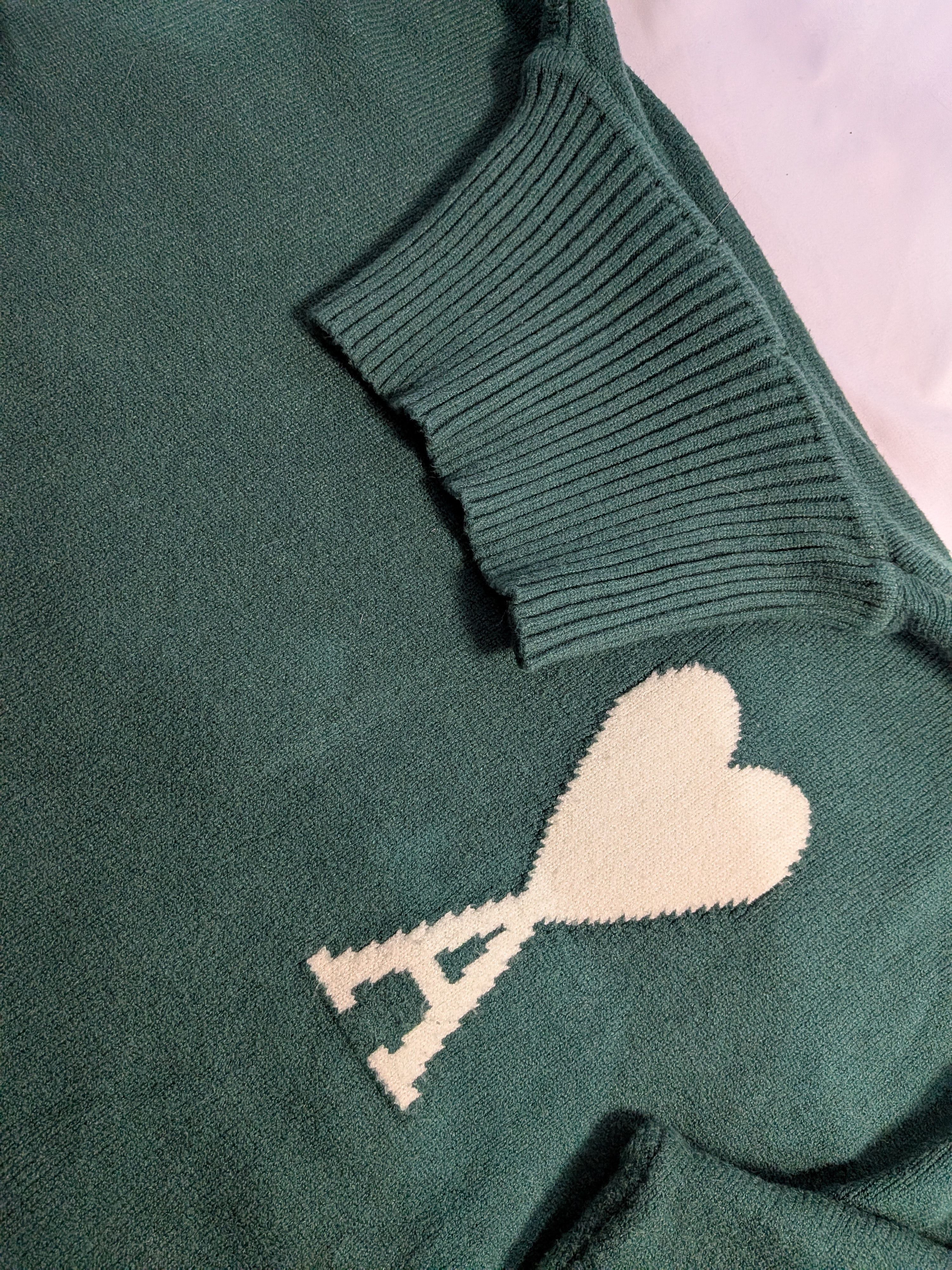 AMI Ami Paris Ami de Coeur Oversized Turtleneck Sweater Green XL Size US XL / EU 56 / 4 - 6 Thumbnail