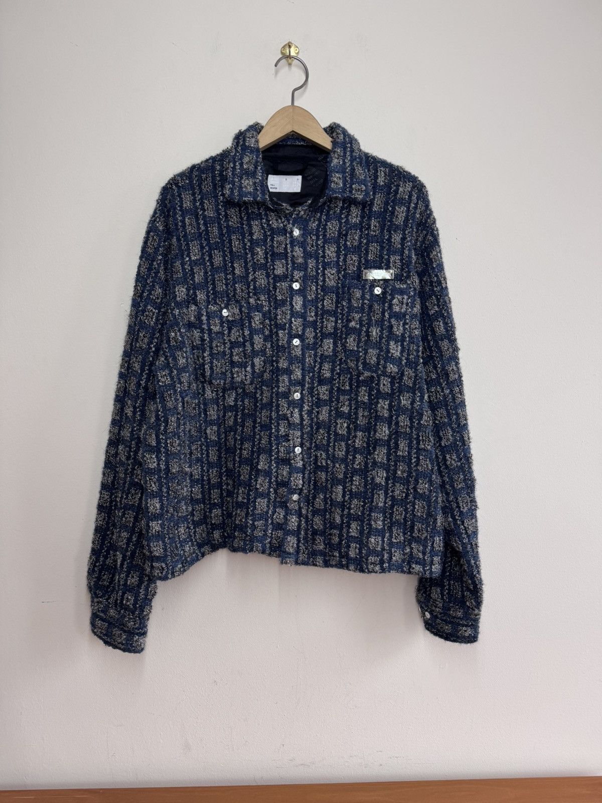 4SDESIGNS 4SDesigns Plaid Tweed Work Shirt Navy Size L Size US L / EU 52-54 / 3 - 1 Thumbnail
