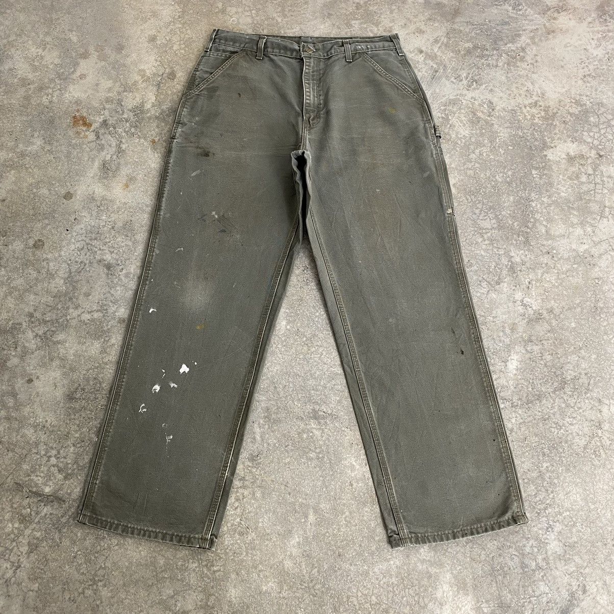 Carhartt Vintage Carhartt Moss Green Carpenter Workwear Pants Size US 34 / EU 50 - 2 Thumbnail