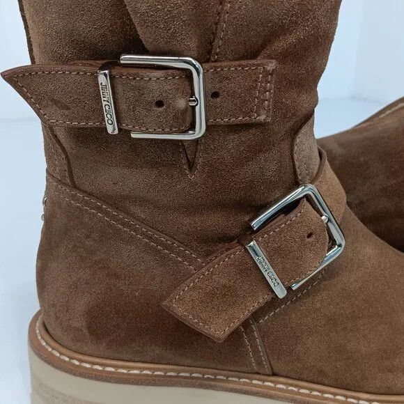Jimmy Choo Jimmy Choo Youth II Shearling Lined Suede Biker Boots - EU36 Size US 6 / IT 36 - 8 Thumbnail