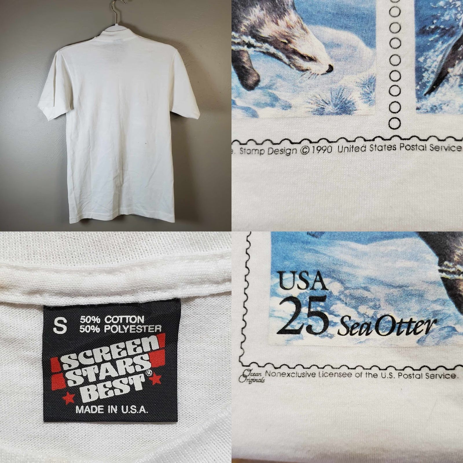 Vintage VINTAGE 90’S USPS T-Shirt Screen Stars White Small Womens XS Stitch United States Post Office Stamp 90s Theme Size S / US 4 / IT 40 - 8 Thumbnail