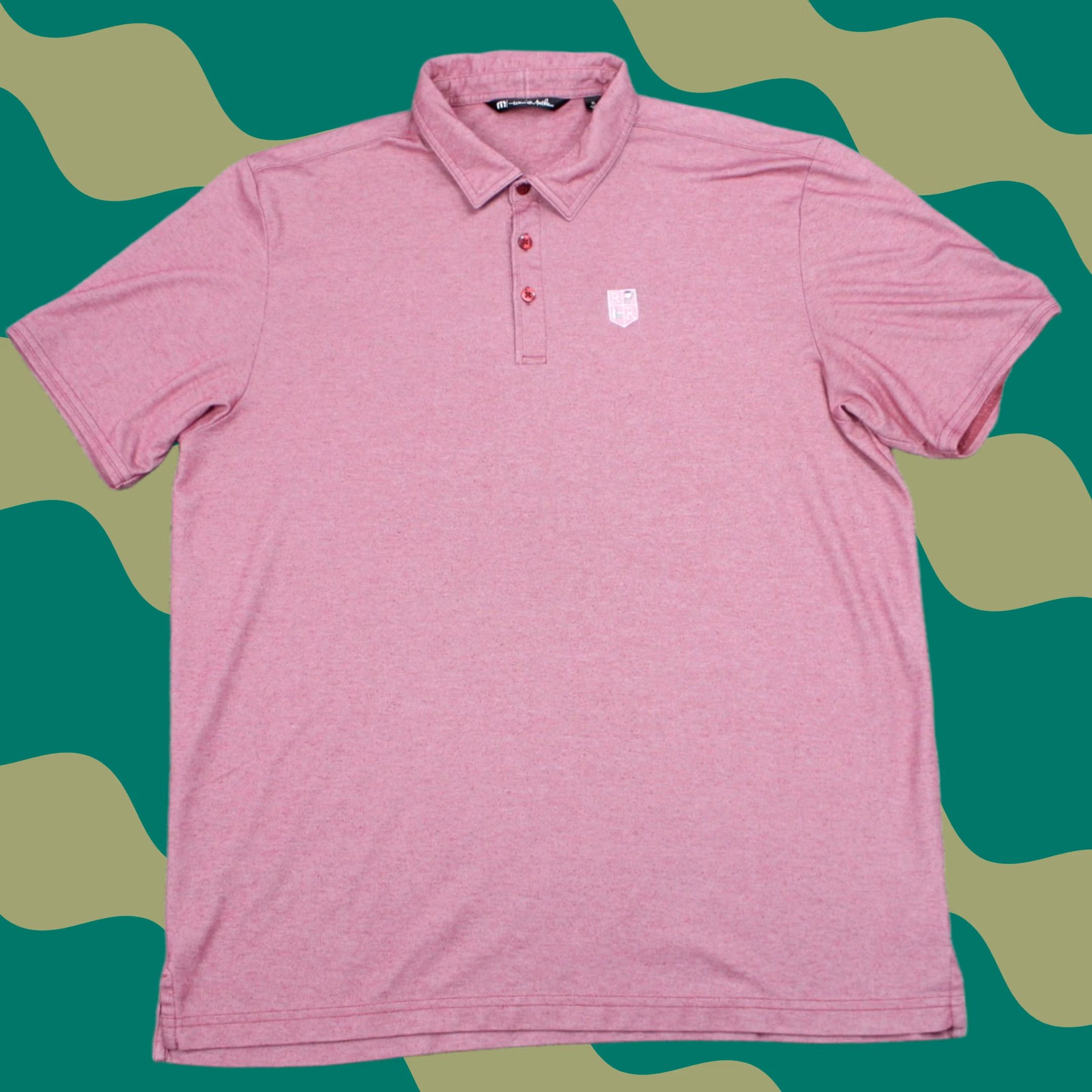 TravisMathew Travis Mathew Polo Shirt Men XL Pink Heather Pima Cotton Blend Golf S/S Pullover Size US XL / EU 56 / 4 - 1 Thumbnail