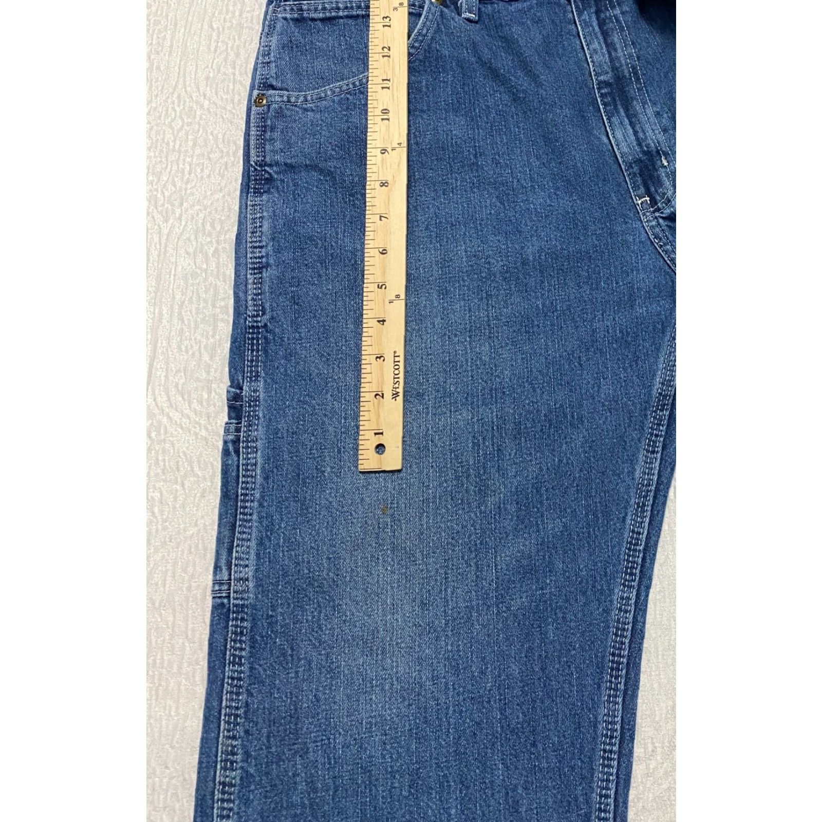 Vintage Vintage Key Mens Carpenter Jeans Size 38×30 Blue Regular Straight Workwear Jeans 90s Grunge Mens Regular 38 Blue Denim Cotton Inseam 30"} Size US 38 / EU 54 - 3 Thumbnail