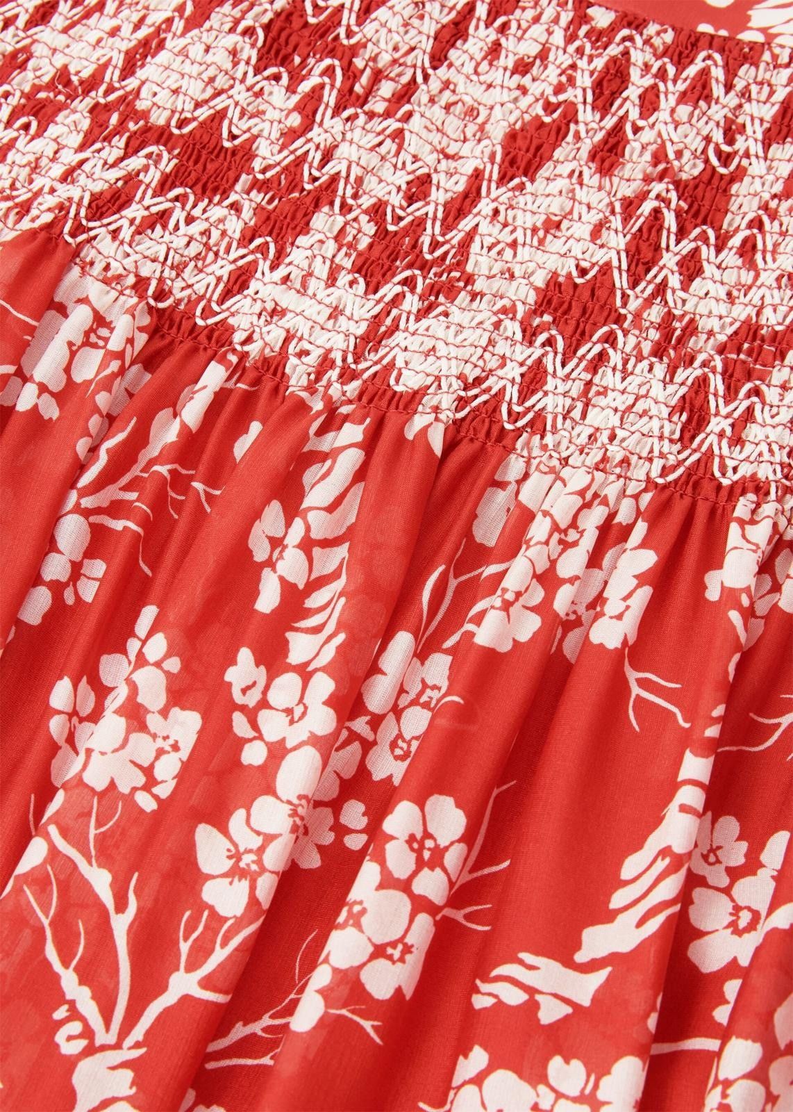 Loro Piana o1srvl11e0825 FAN6844 Loana Long Flared Skirt in Red/White Size 26" / US 2 / IT 38 - 3 Thumbnail