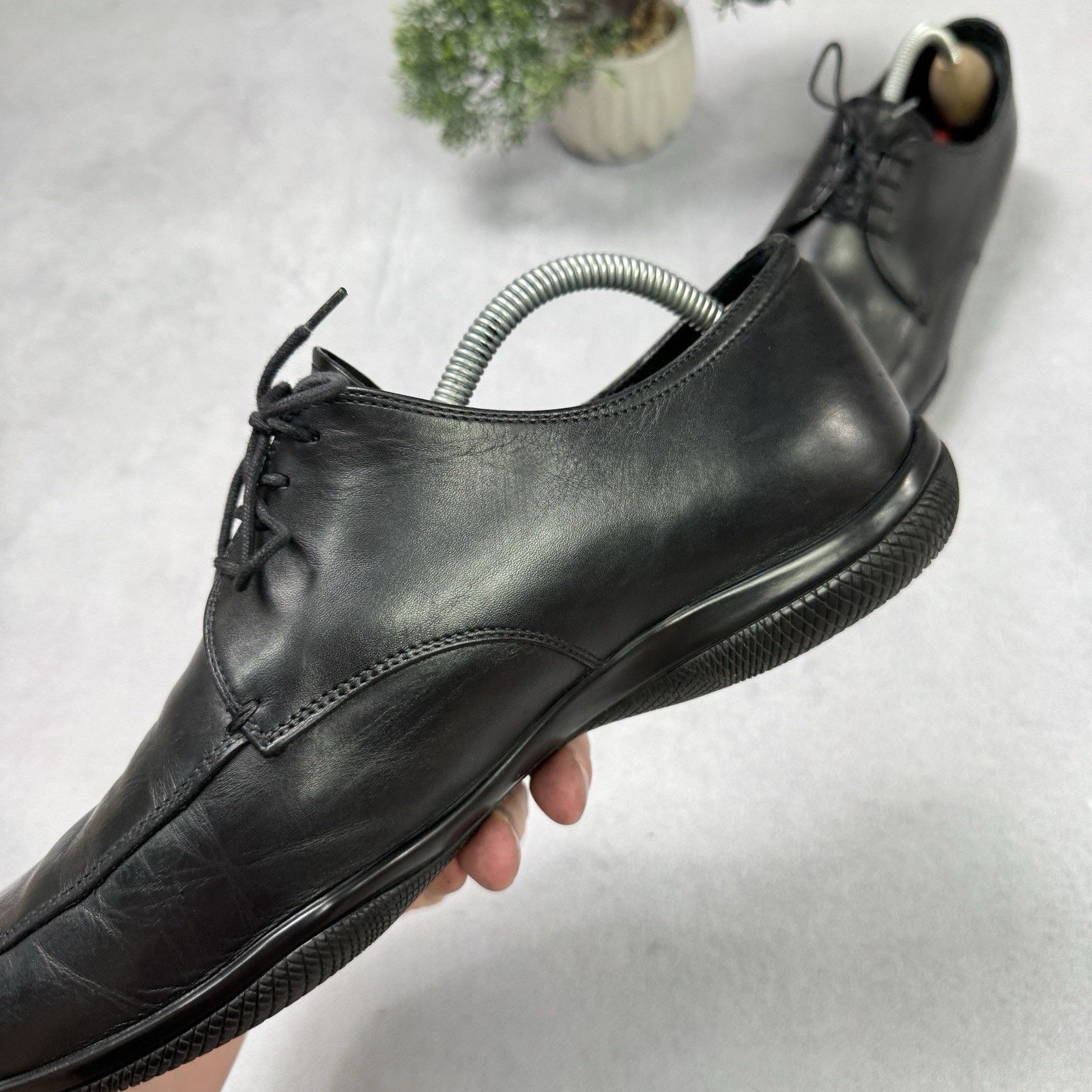 Prada Prada 1217 Black Leather Men's Shoes Casual Size 8 US 9 Size US 9 / EU 42 - 10 Thumbnail
