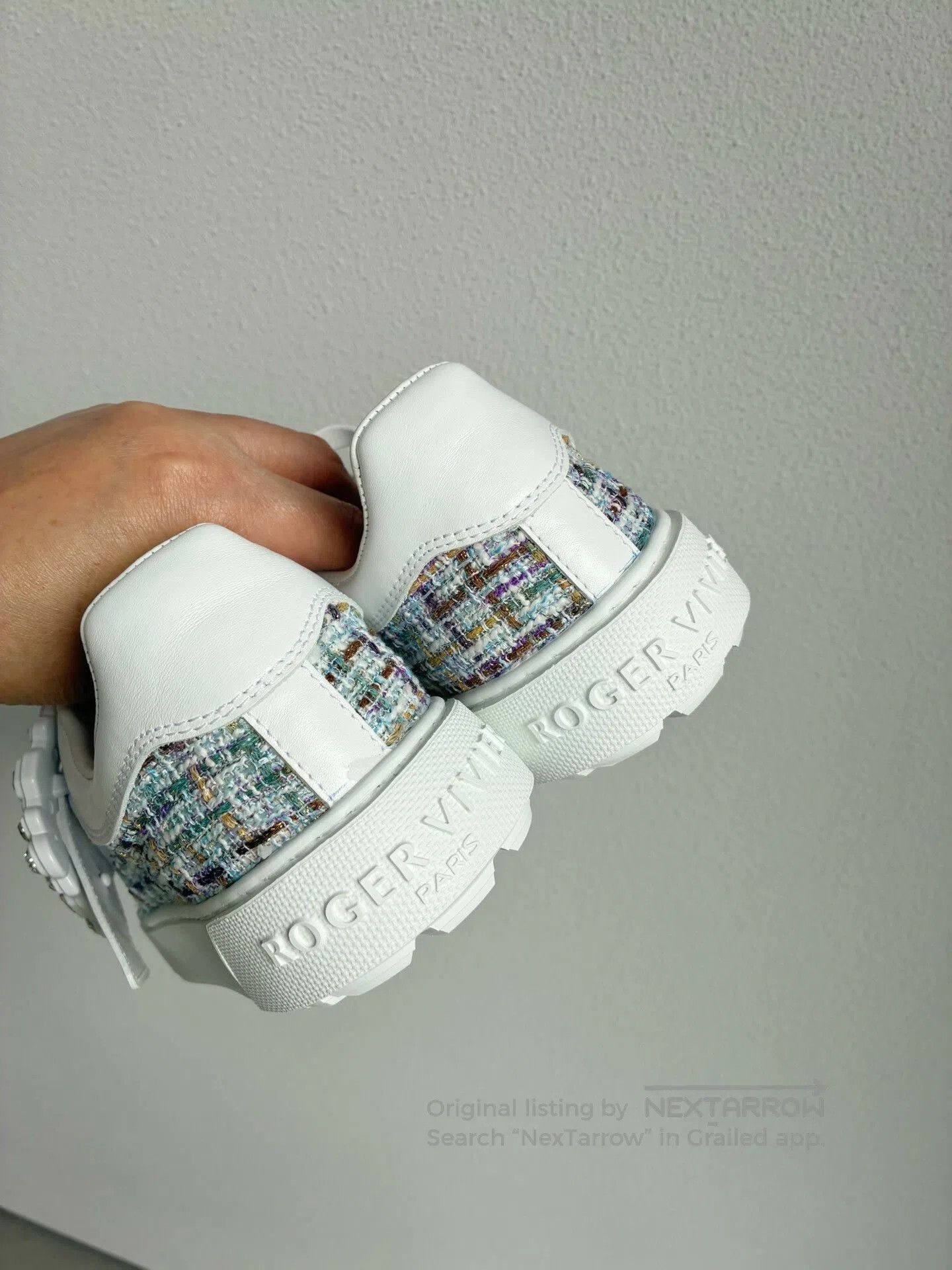 Roger Vivier RV Crystal Buckle Sneakers.