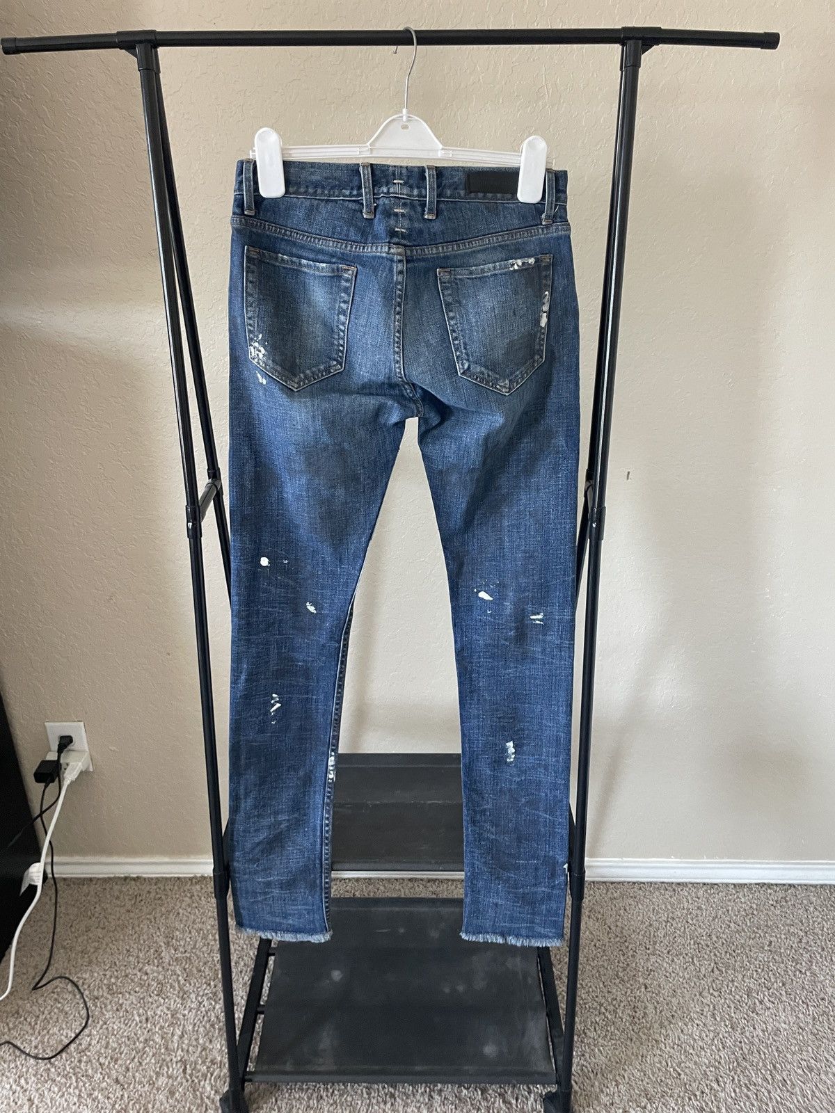 Mr. Completely Button Fly Distressed paint plash skinny jeans Size US 30 / EU 46 - 11 Thumbnail