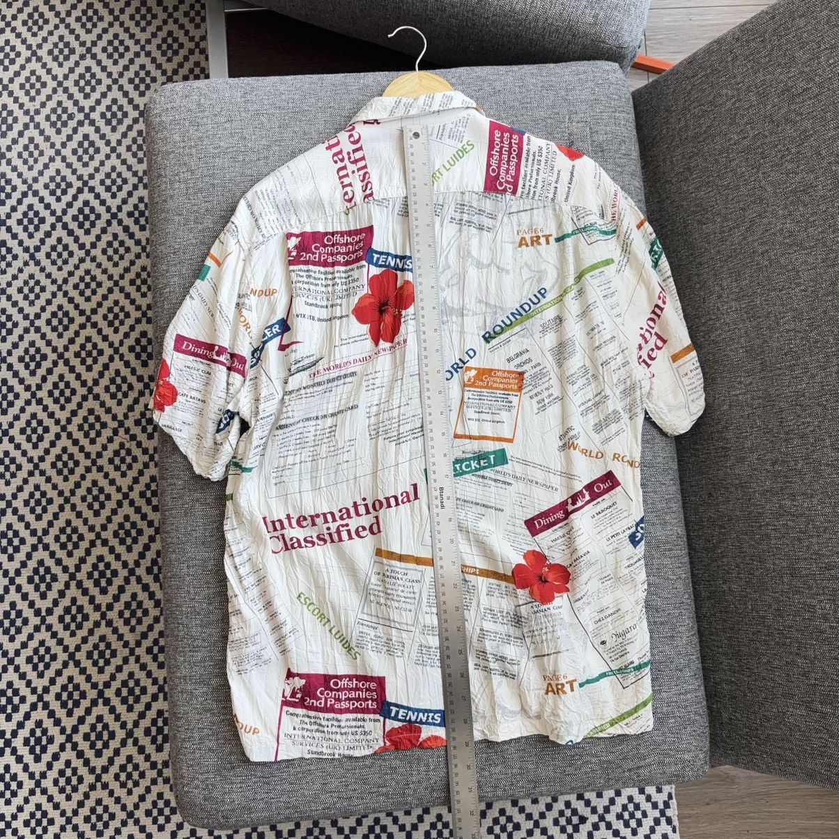 Jams World Vintage International Classified Newspaper Hawaiian Shirt Size US M / EU 48-50 / 2 - 14 Thumbnail