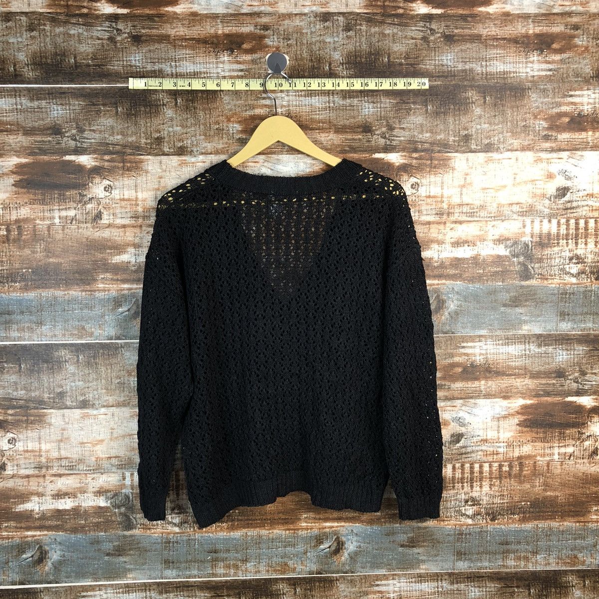 Comme Ca Ism Comme ca Du Mode Black crochet Cardigan Knitwear #A2322 Size US L / EU 52-54 / 3 - 12 Thumbnail