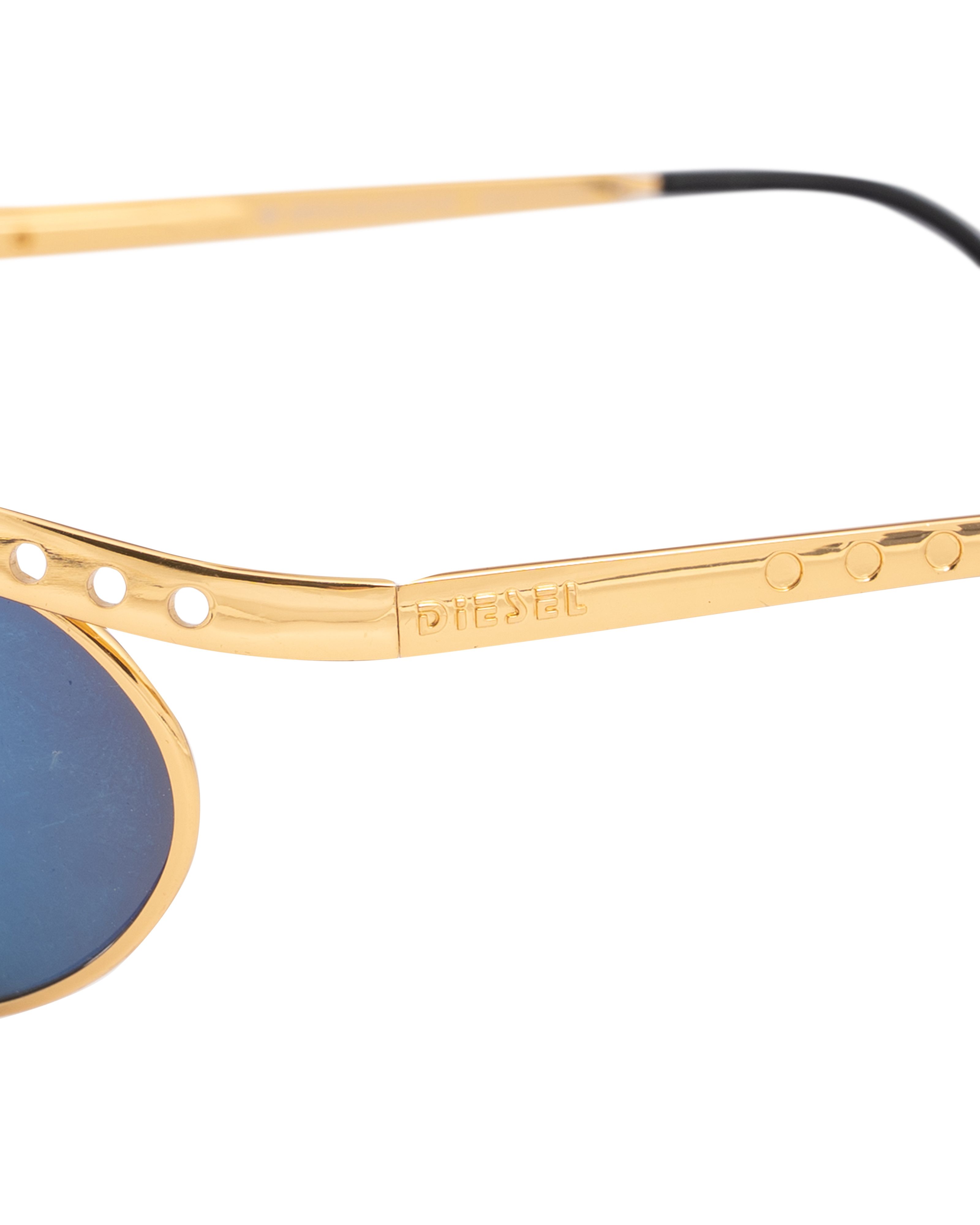 Diesel Diesel '00s Gold Round Mirror Lens Sunglasses Size ONE SIZE - 3 Thumbnail