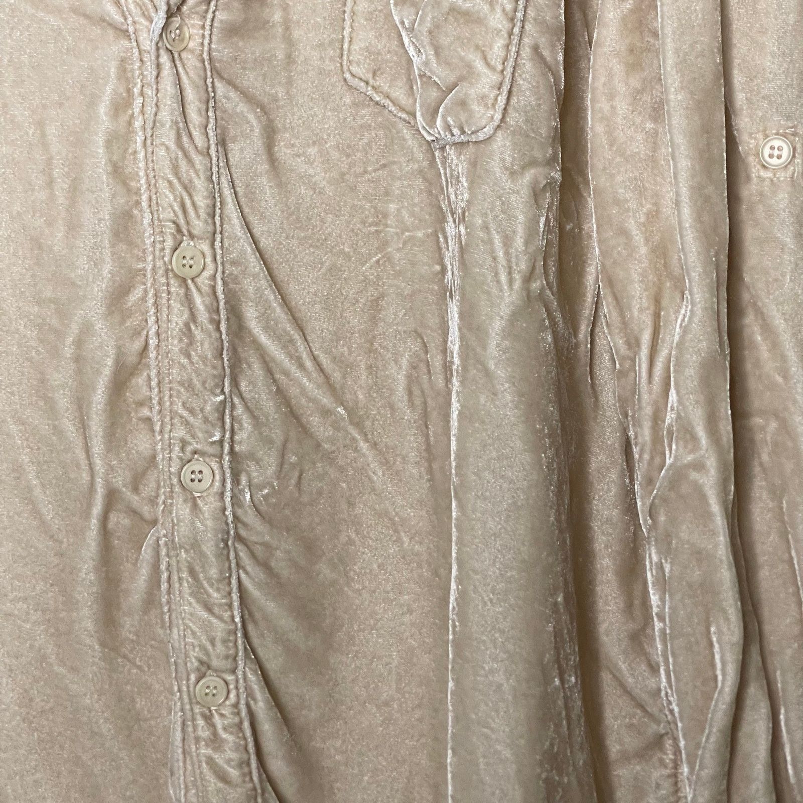 CP Shades CP Shades Gorsuch The Alana Chmpagne Washed Velvet Button Up Size XL / US 12-14 / IT 48-50 - 6 Thumbnail