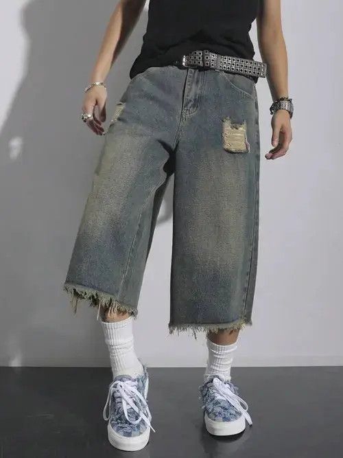 Other Kinuka x Riyo Goth GRAPHIC denim jeans jorts shorts Size US 32 / EU 48 - 5 Thumbnail
