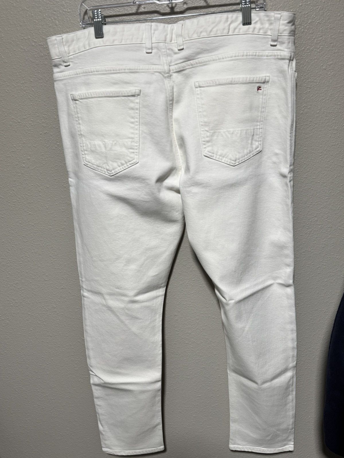 Isaia Napolii Isaia Napoli Barchetta White Denim Designer Jeans Size US 34 / EU 50 - 2 Thumbnail