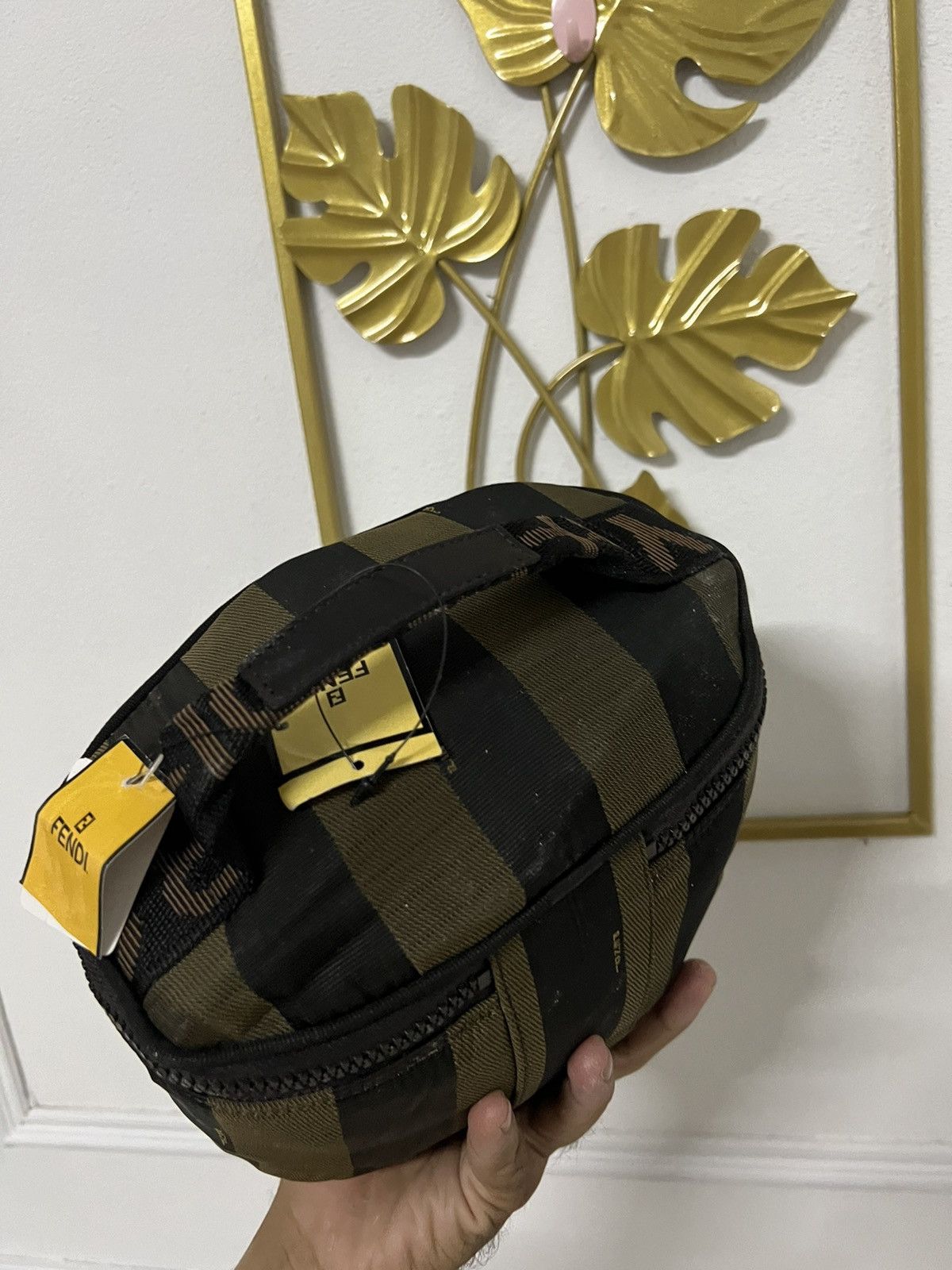 Fendi Fendi brown pequin stripe canvas vanity cosmetic case Size ONE SIZE - 8 Thumbnail