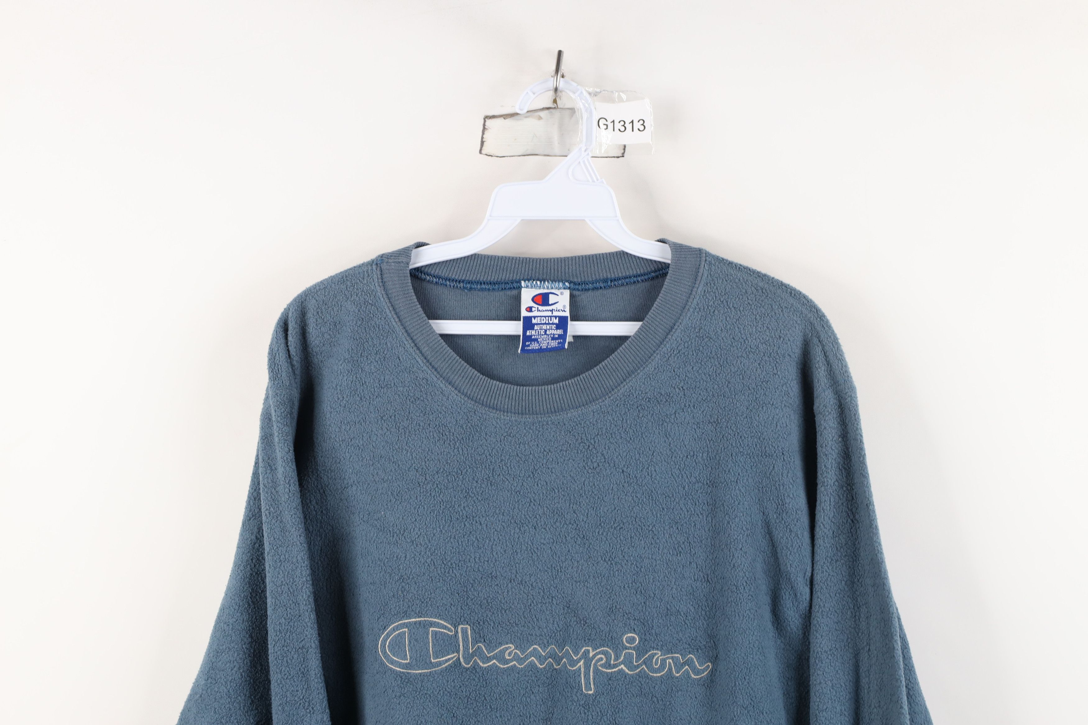 Champion Vintage 90s Champion Spell Reverse Fleece Sweatshirt Teal Size US M / EU 48-50 / 2 - 2 Thumbnail