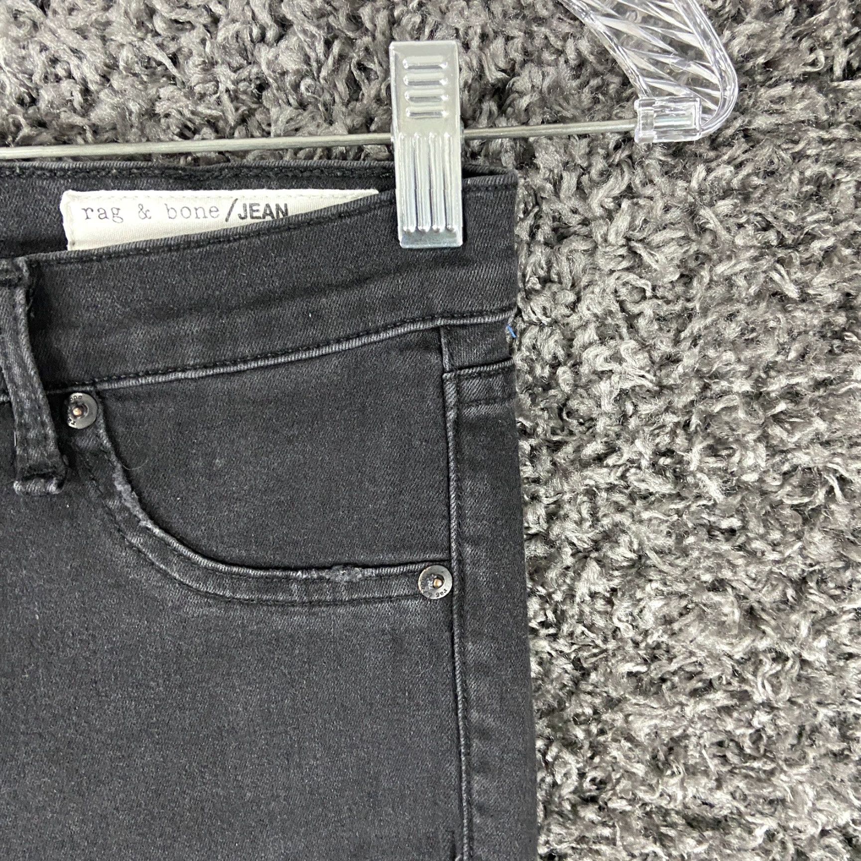 Rag & Bone Rag & Bone Jean Legging Black Distressed Skinny Women’s 26 - Women Jeans 26 Black Skinny Distressed Rag & Bone Size 26" / US 2 / IT 38 - 6 Thumbnail