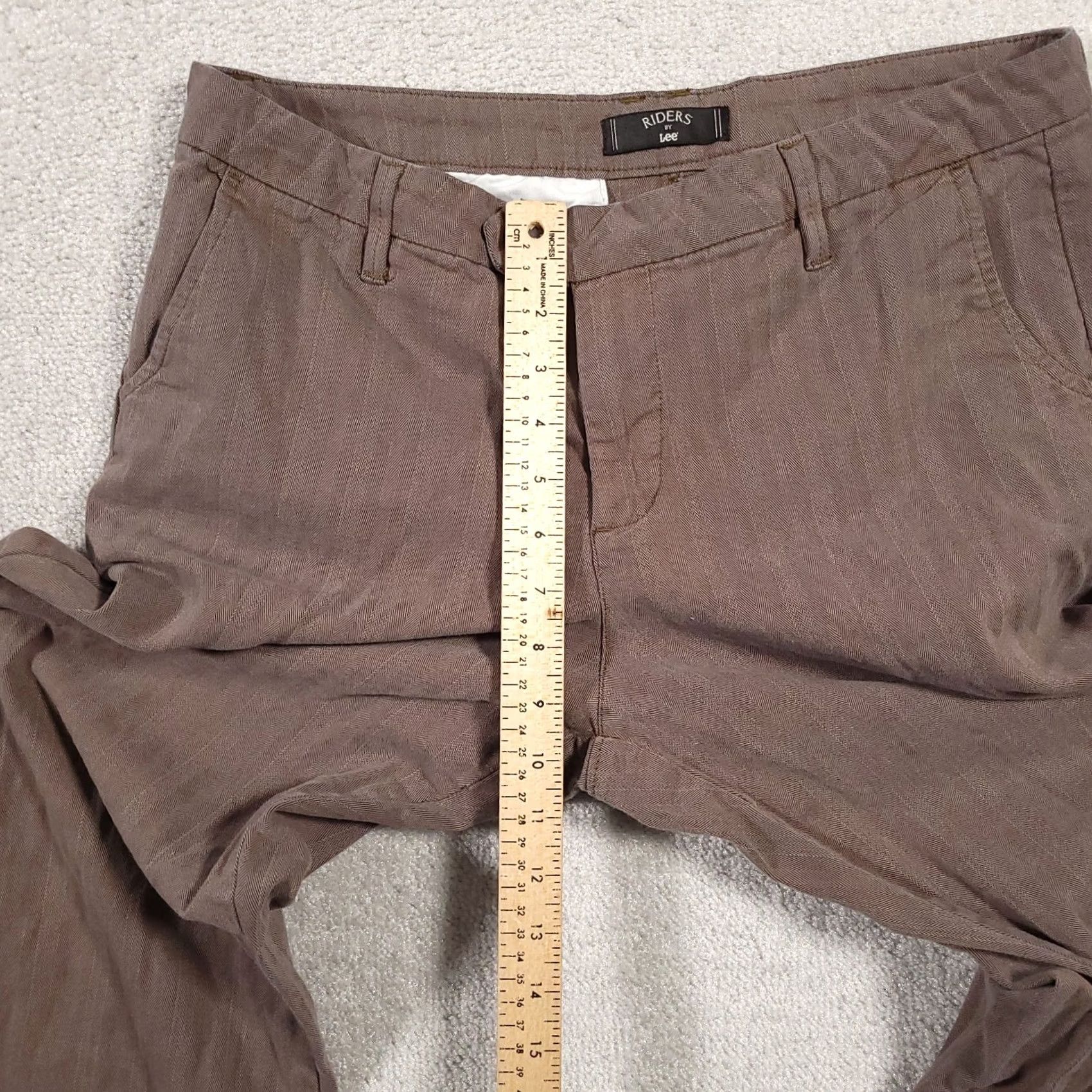 Lee Riders by LEE Womens Mid Rise Straight Leg Chino Pants Sz 12M W33x L29 Size 34" / US 12 / IT 48 - 7 Thumbnail
