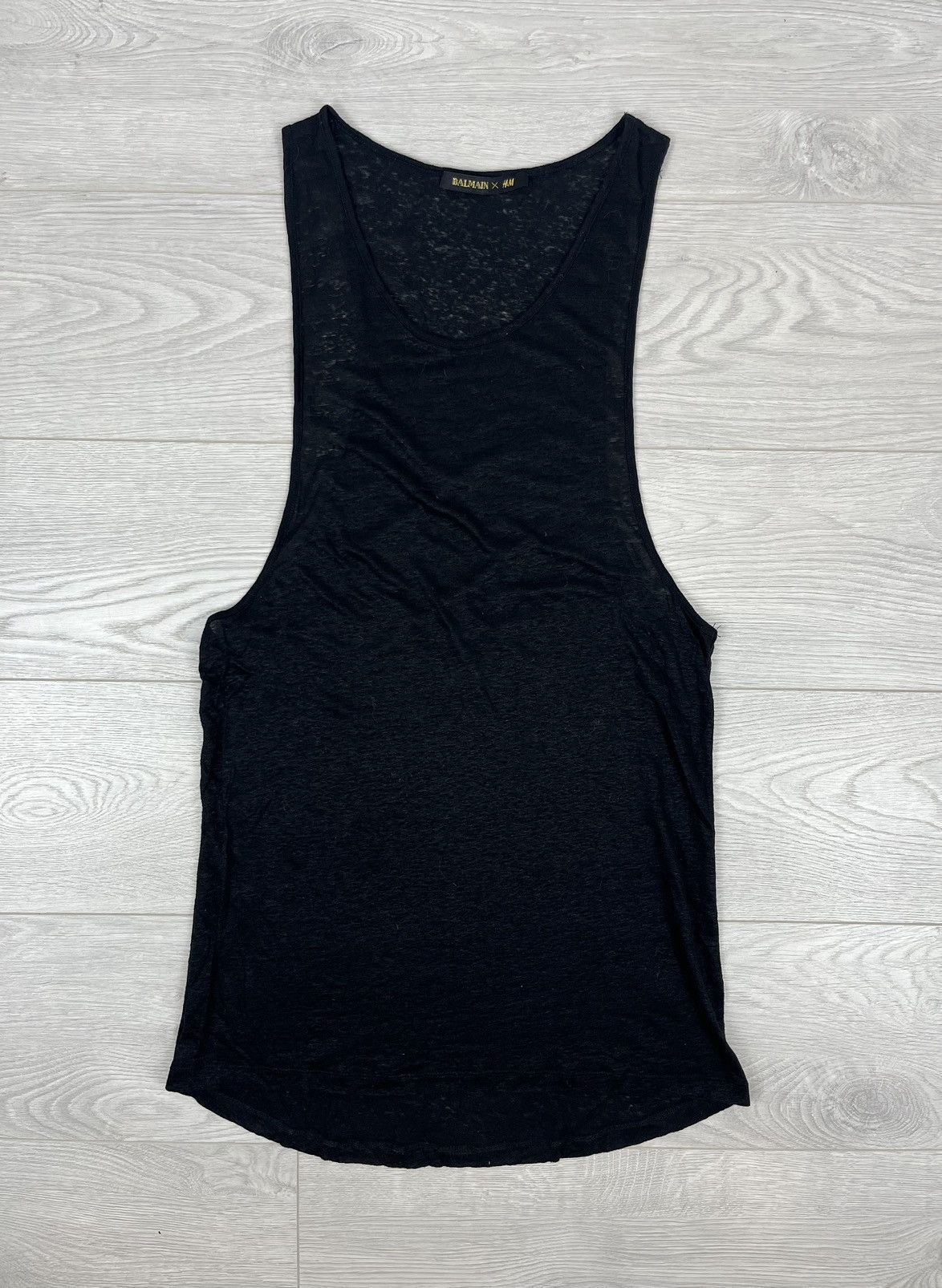 Balmain  H&M  Streetwear Balmain x H&M Black Linen Tank Top Dress S size  | Grailed